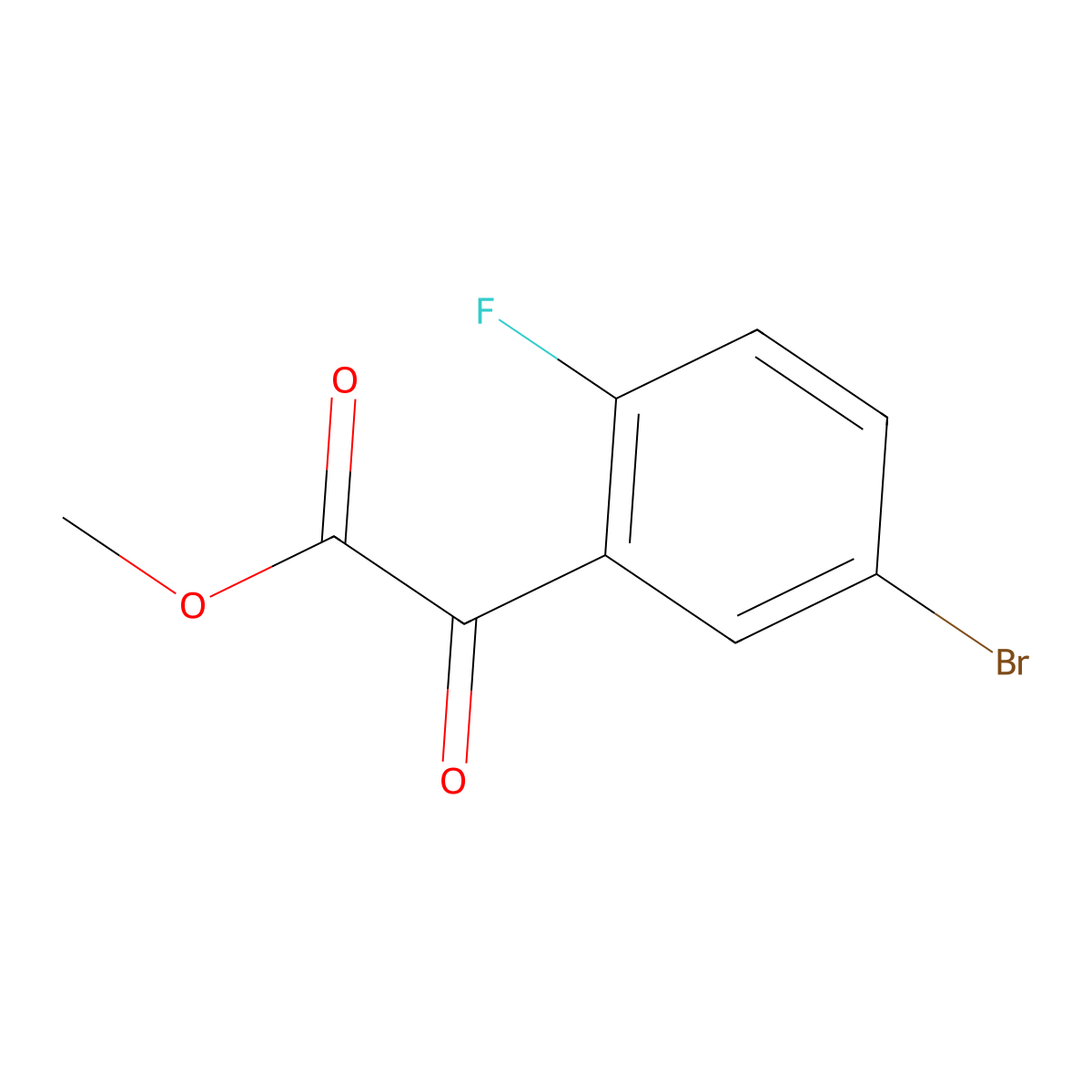 Methyl 5-bromo-2-fluoro-alpha-oxobenzeneacetate molecular structure, CAS 1352420-07-5