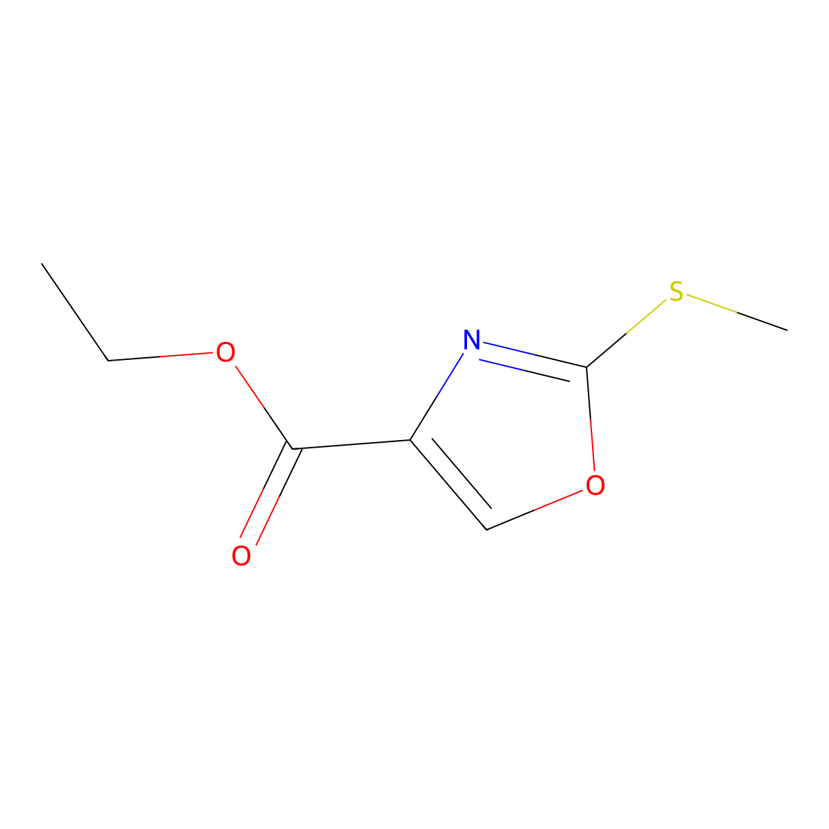 Ethyl 2-(methylthio)oxazole-4-carboxylate molecular structure, CAS 1352442-88-6