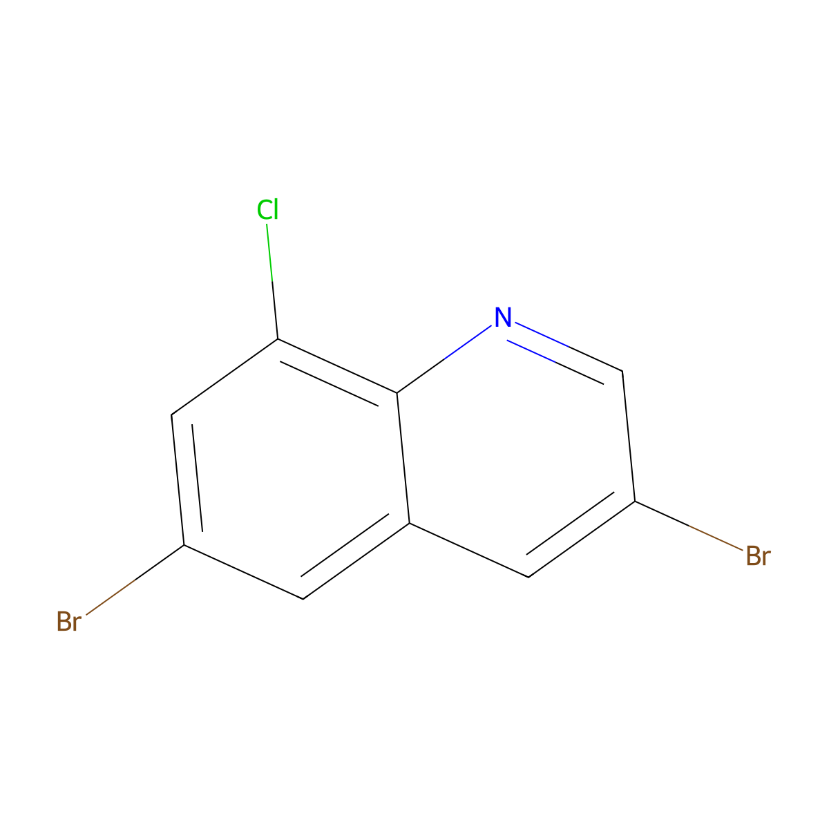 3,6-Dibromo-8-chloroquinoline molecular structure, CAS 1352442-94-4