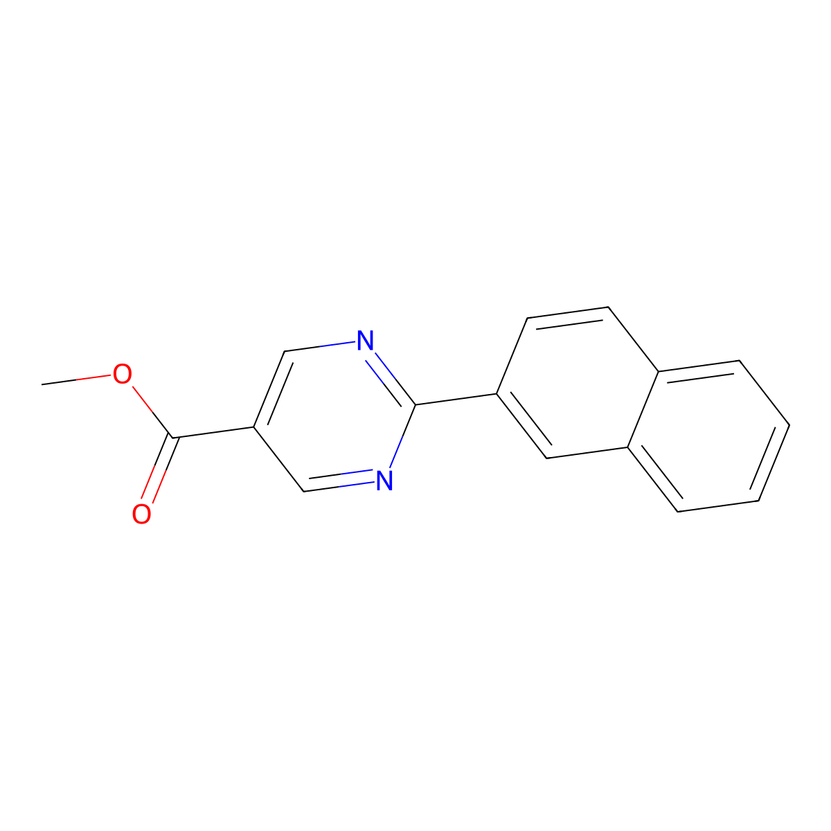 Methyl 2-(naphthalen-2-yl)pyrimidine-5-carboxylate molecular structure, CAS 1352443-16-3