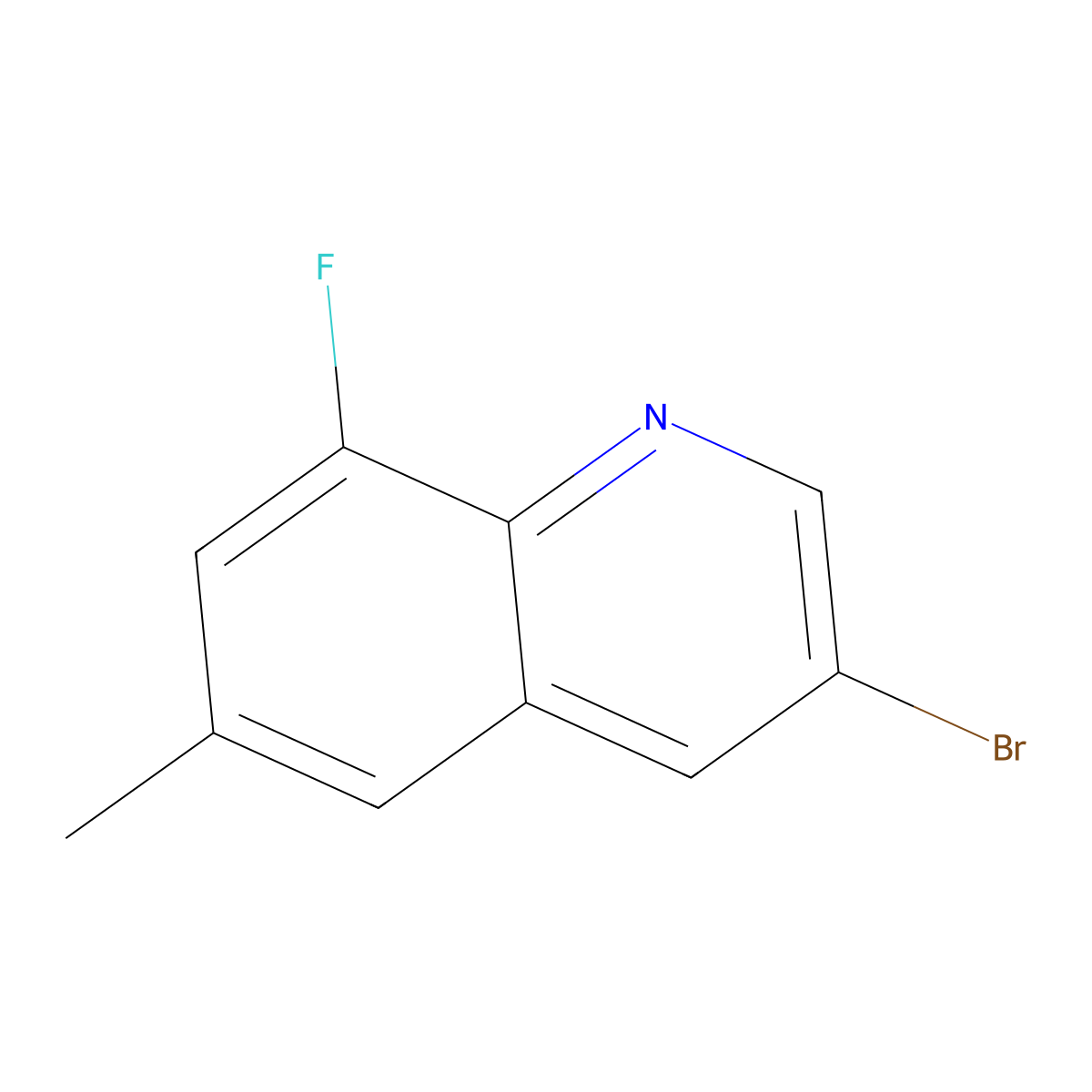 3-Bromo-8-fluoro-6-methylquinoline molecular structure, CAS 1352443-19-6