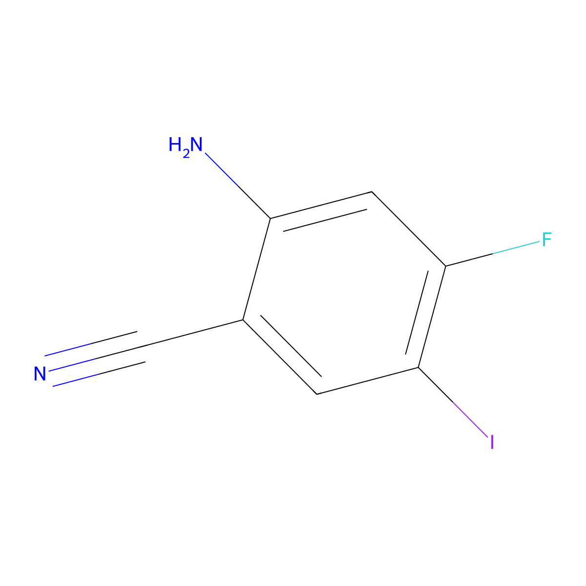 2-Amino-4-fluoro-5-iodo-benzonitrile molecular structure, CAS 1352457-22-7
