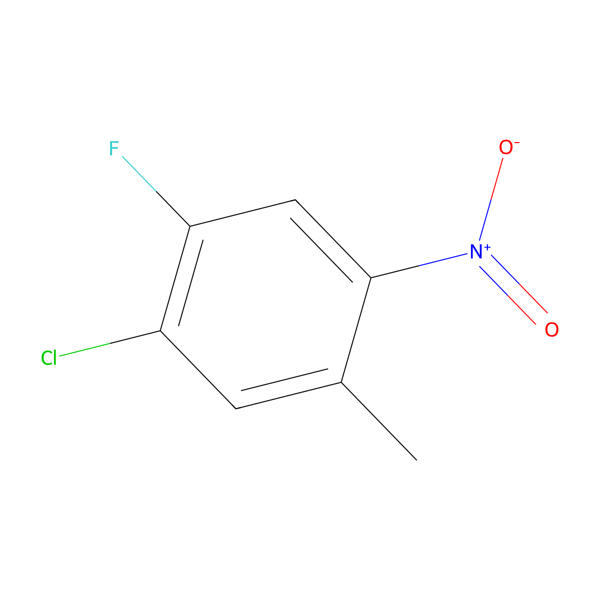 3-Chloro-4-fluoro-6-nitro-toluene molecular structure, CAS 1352457-29-4