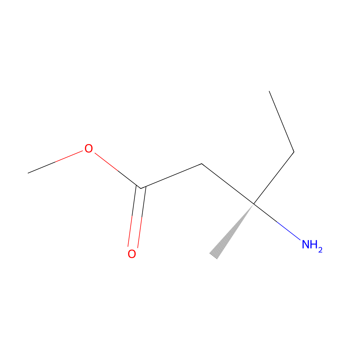 Methyl (3R)-3-amino-3-methylpentanoate molecular structure, CAS 1352477-89-4