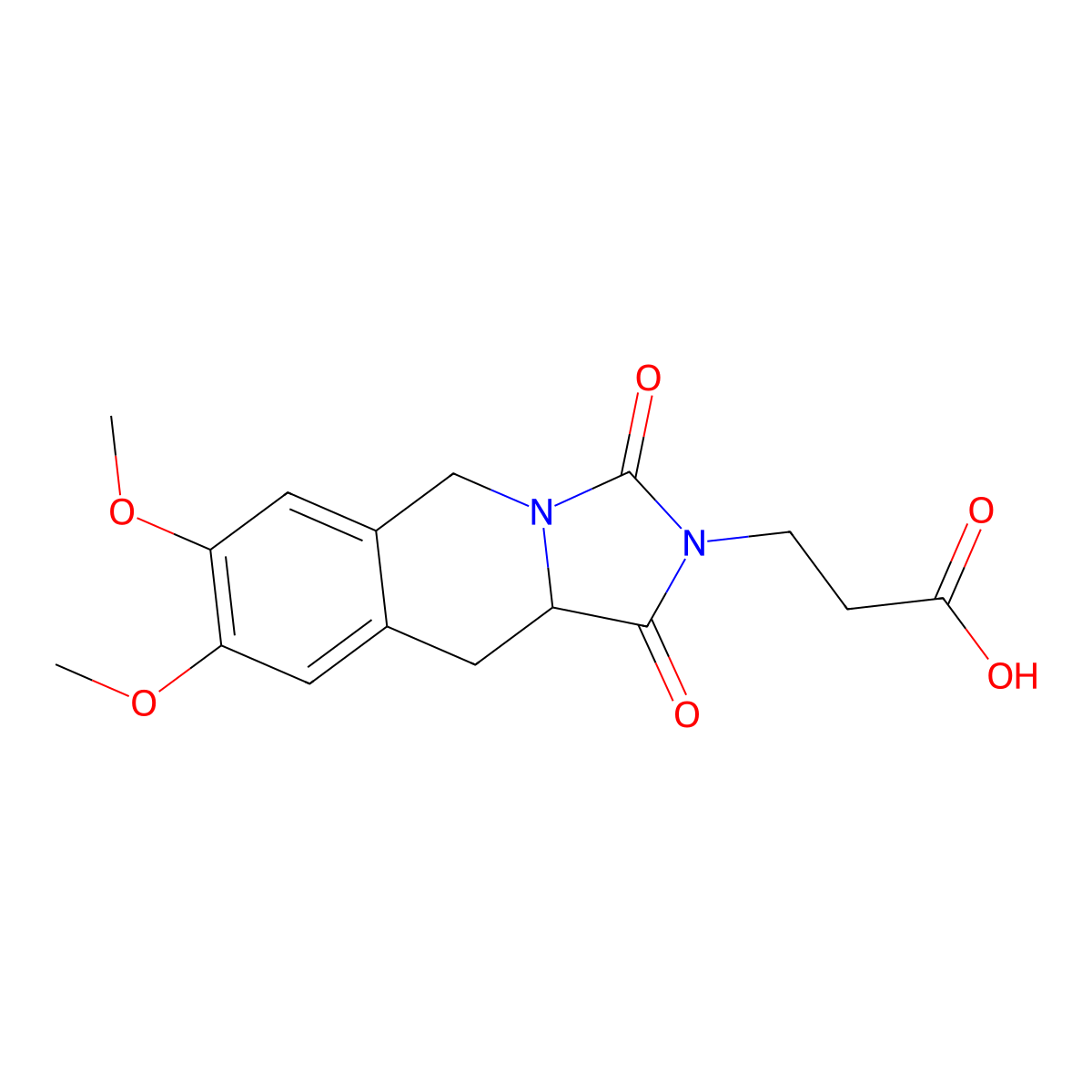 3-(7,8-dimethoxy-1,3-dioxo-1,5,10,10a-tetrahydroimidazo[1,5-b]isoquinolin-2(3H)-yl)propanoic acid molecular structure, CAS 1352482-38-2