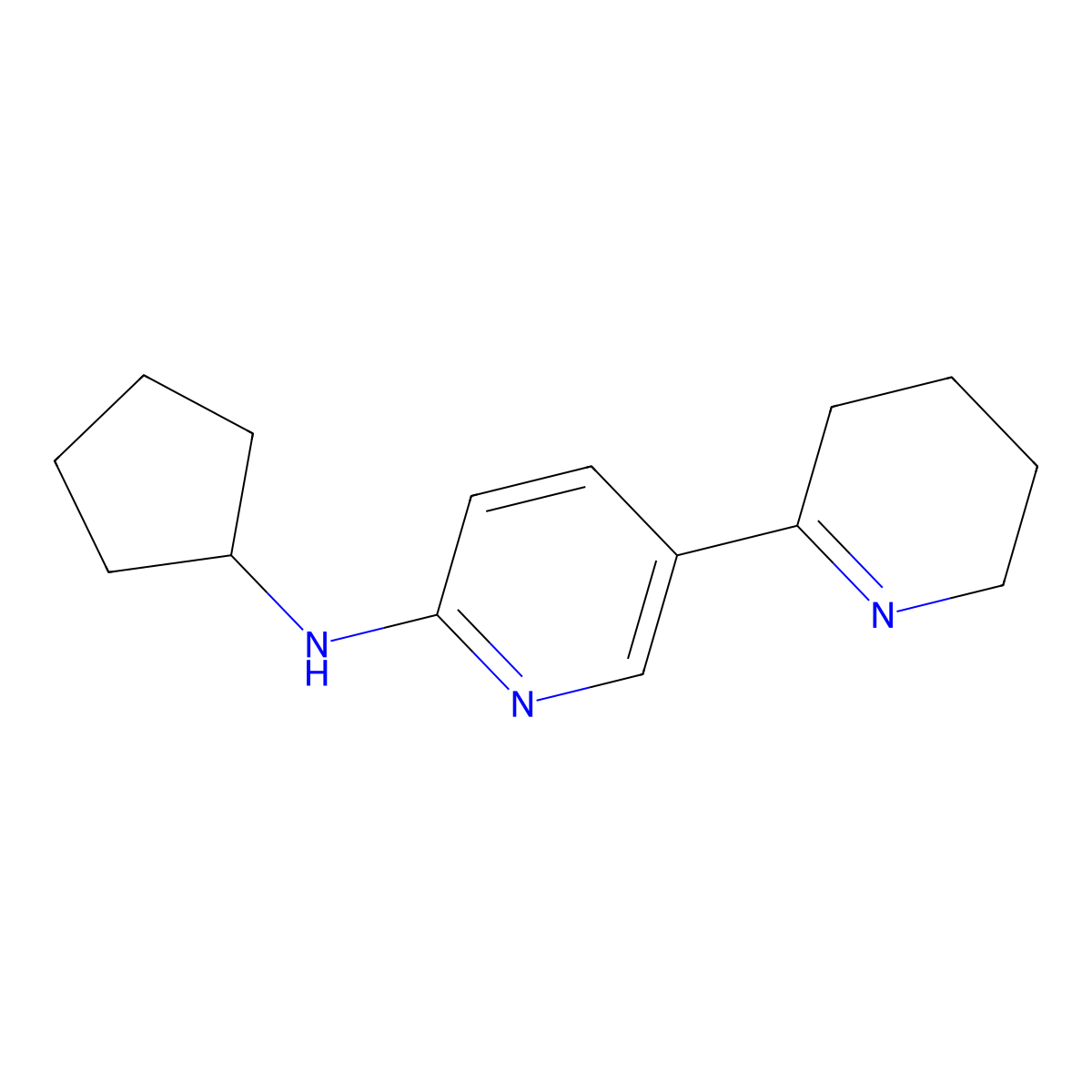 N-Cyclopentyl-3,4,5,6-tetrahydro-[2,3'-bipyridin]-6'-amine molecular structure, CAS 1352482-42-8