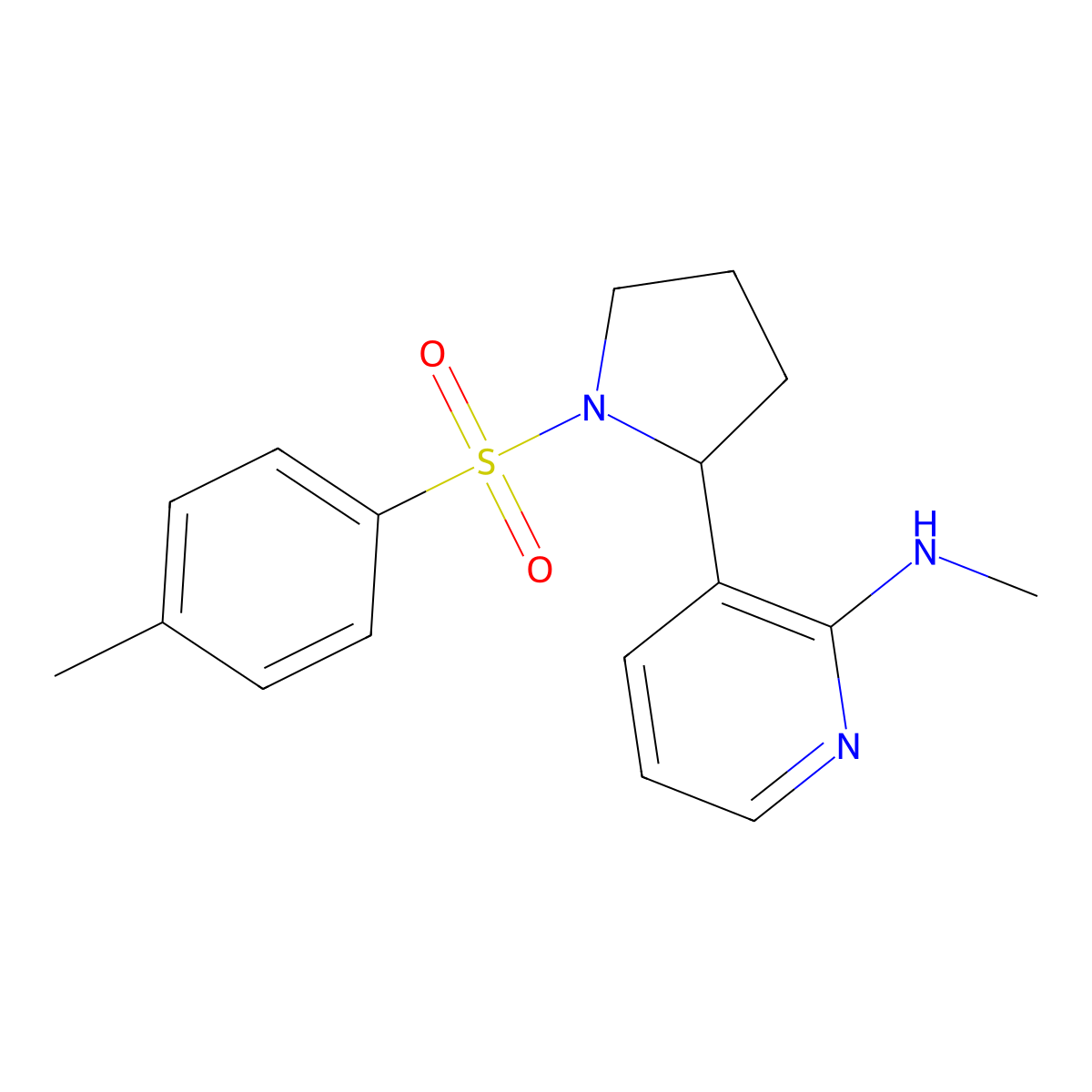 N-Methyl-3-(1-tosylpyrrolidin-2-yl)pyridin-2-amine molecular structure, CAS 1352482-80-4
