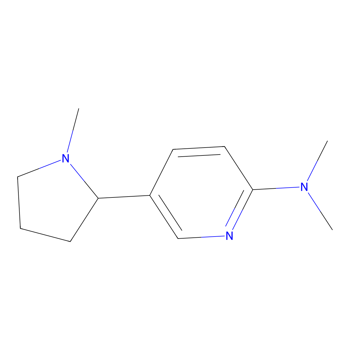 N,N-Dimethyl-5-(1-methylpyrrolidin-2-yl)pyridin-2-amine molecular structure, CAS 1352482-91-7