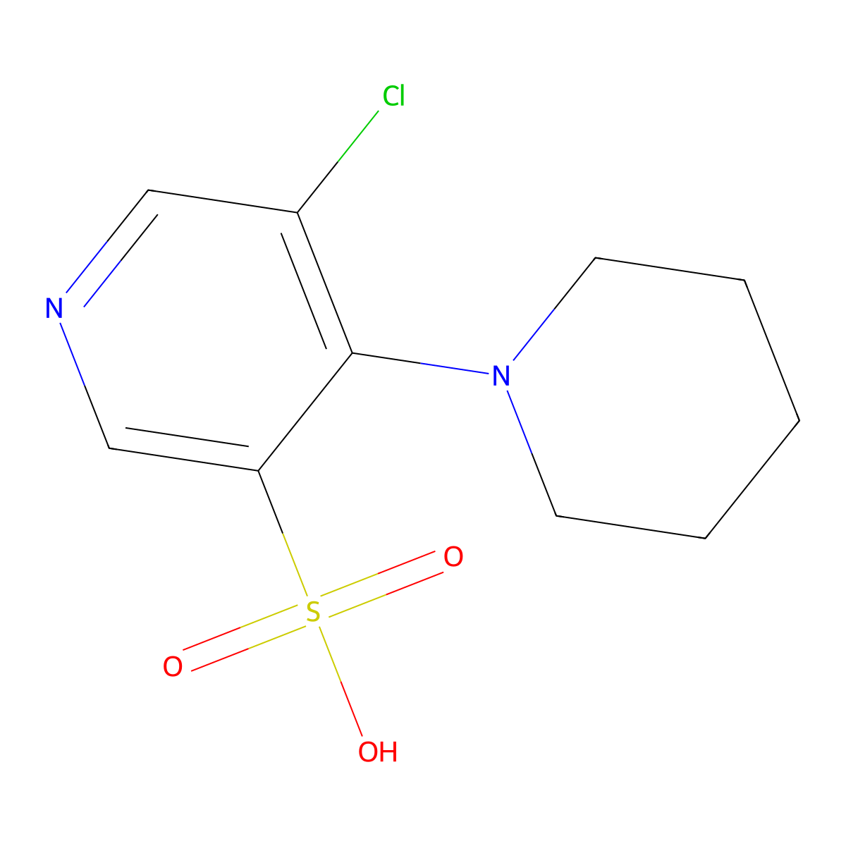 5-Chloro-4-(piperidin-1-yl)pyridine-3-sulfonic acid molecular structure, CAS 1352483-36-3