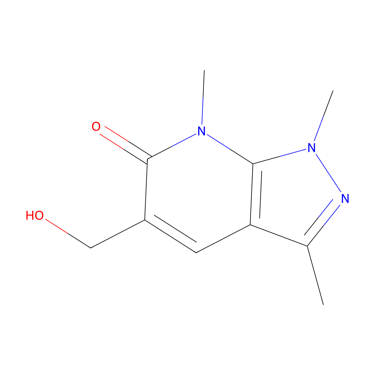 5-(Hydroxymethyl)-1,3,7-trimethyl-1H-pyrazolo[3,4-b]pyridin-6(7H)-one molecular structure, CAS 1352483-64-7