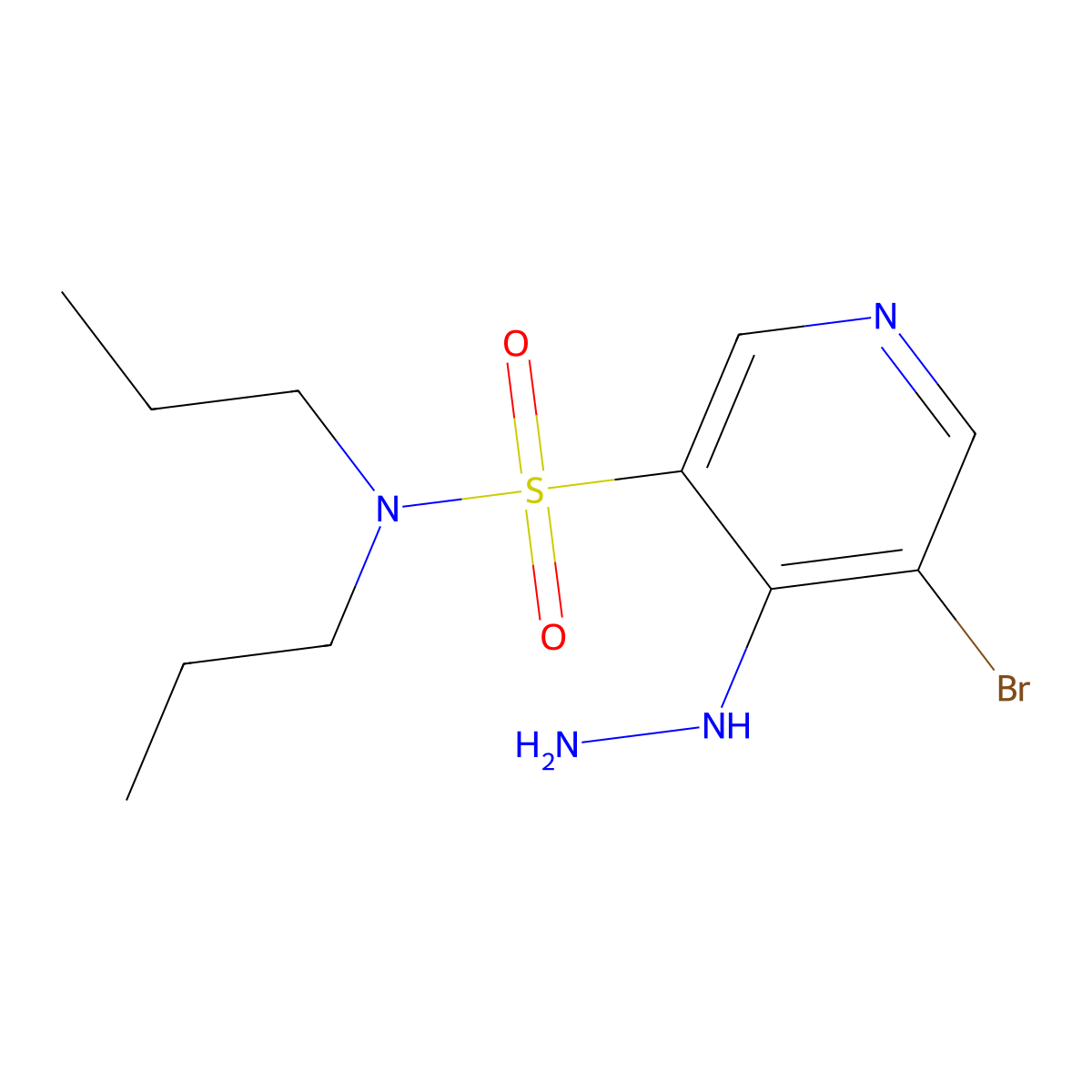 5-Bromo-4-hydrazinyl-N,N-dipropylpyridine-3-sulfonamide molecular structure, CAS 1352483-71-6