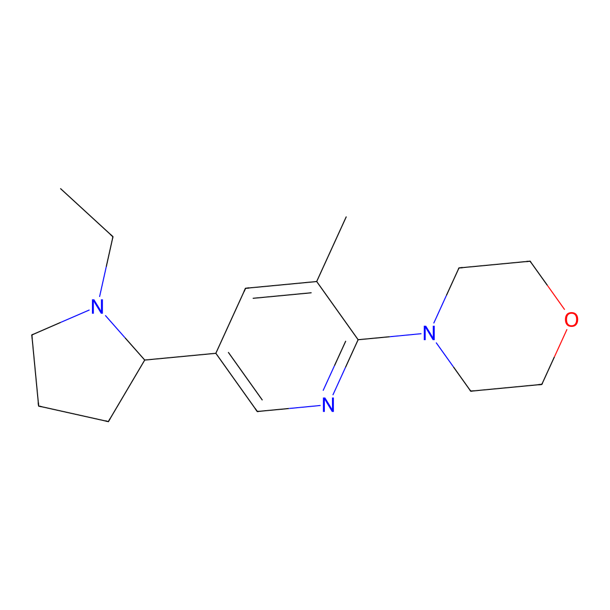 4-(5-(1-Ethylpyrrolidin-2-yl)-3-methylpyridin-2-yl)morpholine molecular structure, CAS 1352484-21-9