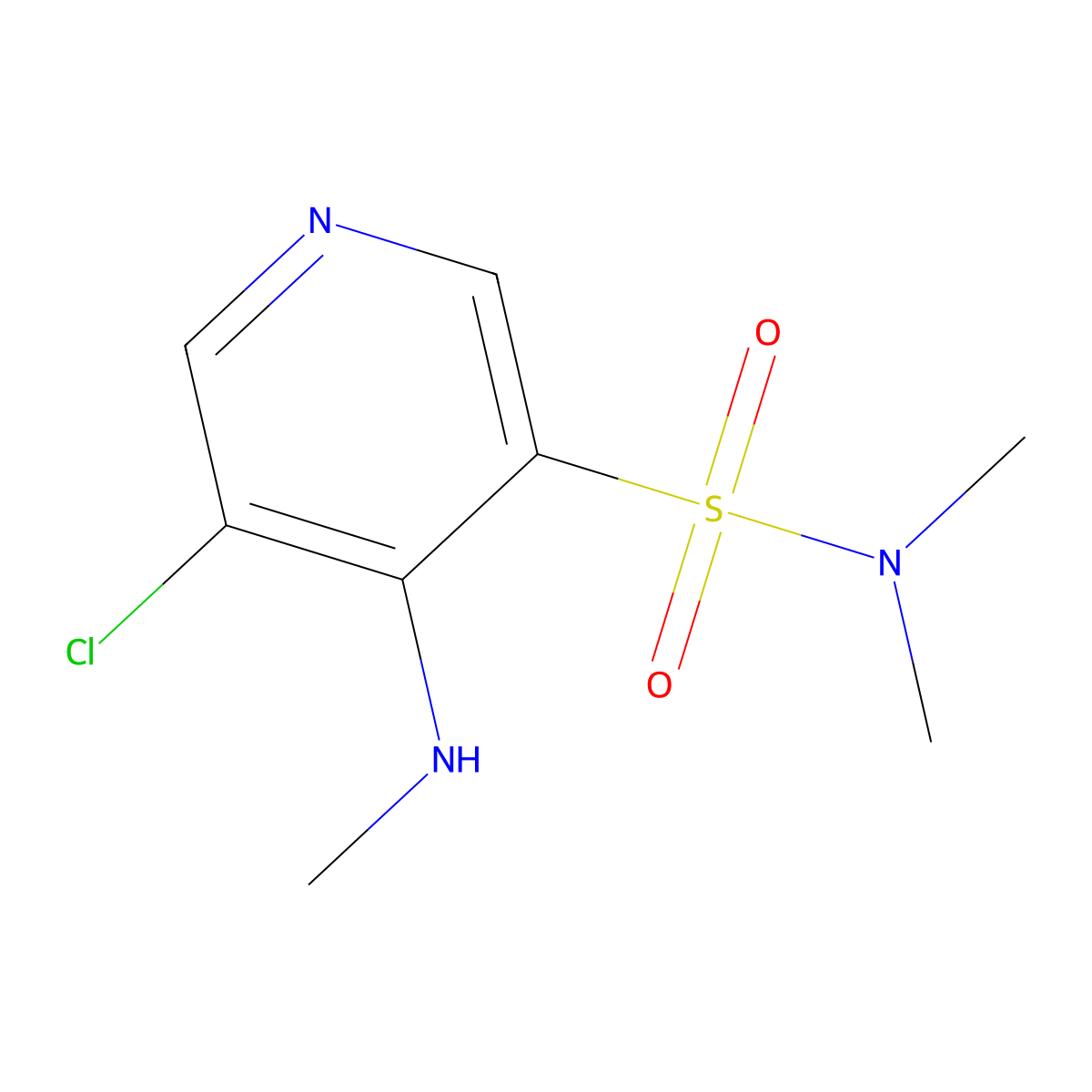 5-Chloro-N,N-dimethyl-4-(methylamino)pyridine-3-sulfonamide molecular structure, CAS 1352485-70-1