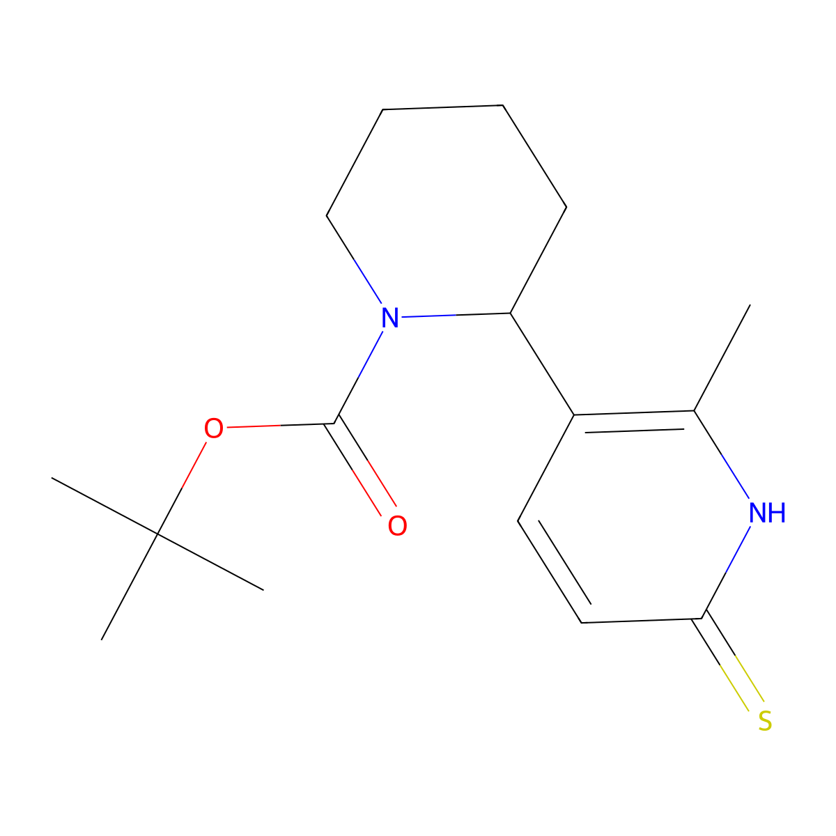 tert-Butyl 2-(6-mercapto-2-methylpyridin-3-yl)piperidine-1-carboxylate molecular structure, CAS 1352485-71-2