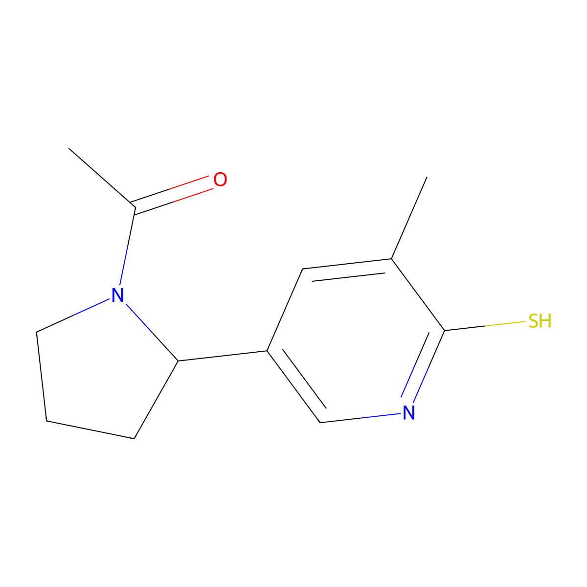 1-(2-(6-Mercapto-5-methylpyridin-3-yl)pyrrolidin-1-yl)ethanone molecular structure, CAS 1352488-91-5