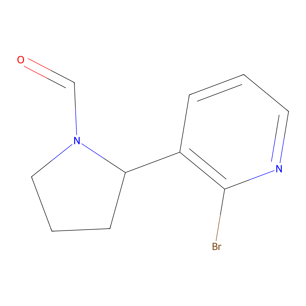 2-(2-Bromopyridin-3-yl)pyrrolidine-1-carbaldehyde molecular structure, CAS 1352489-20-3