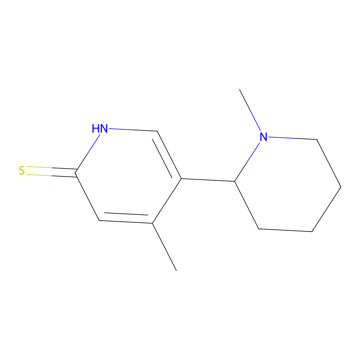 4-Methyl-5-(1-methylpiperidin-2-yl)pyridine-2(1H)-thione molecular structure, CAS 1352489-22-5