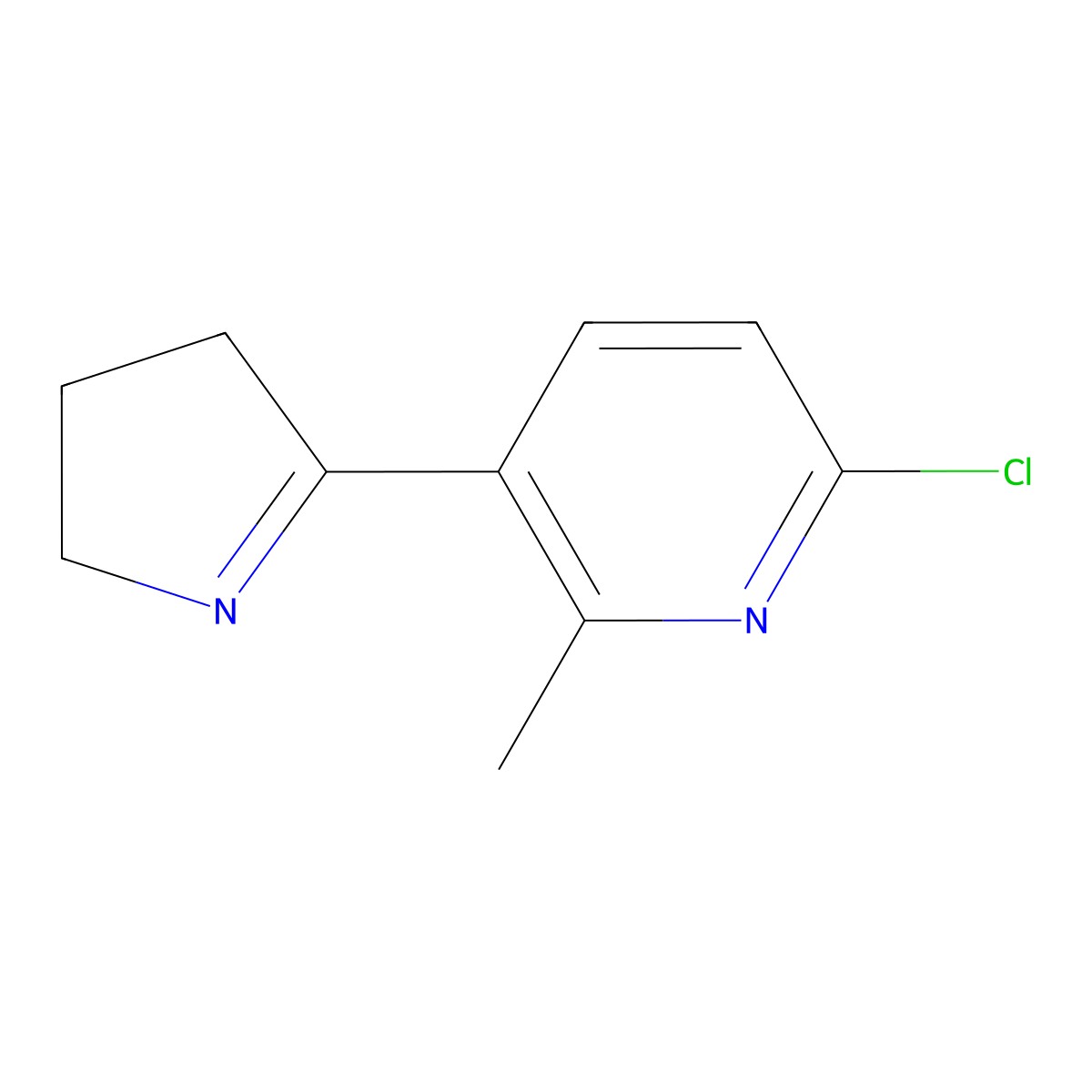 6-Chloro-3-(3,4-dihydro-2H-pyrrol-5-yl)-2-methylpyridine molecular structure, CAS 1352490-29-9