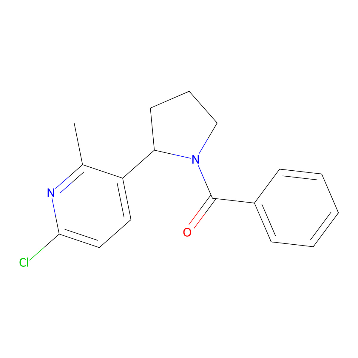 (2-(6-Chloro-2-methylpyridin-3-yl)pyrrolidin-1-yl)(phenyl)methanone molecular structure, CAS 1352490-41-5