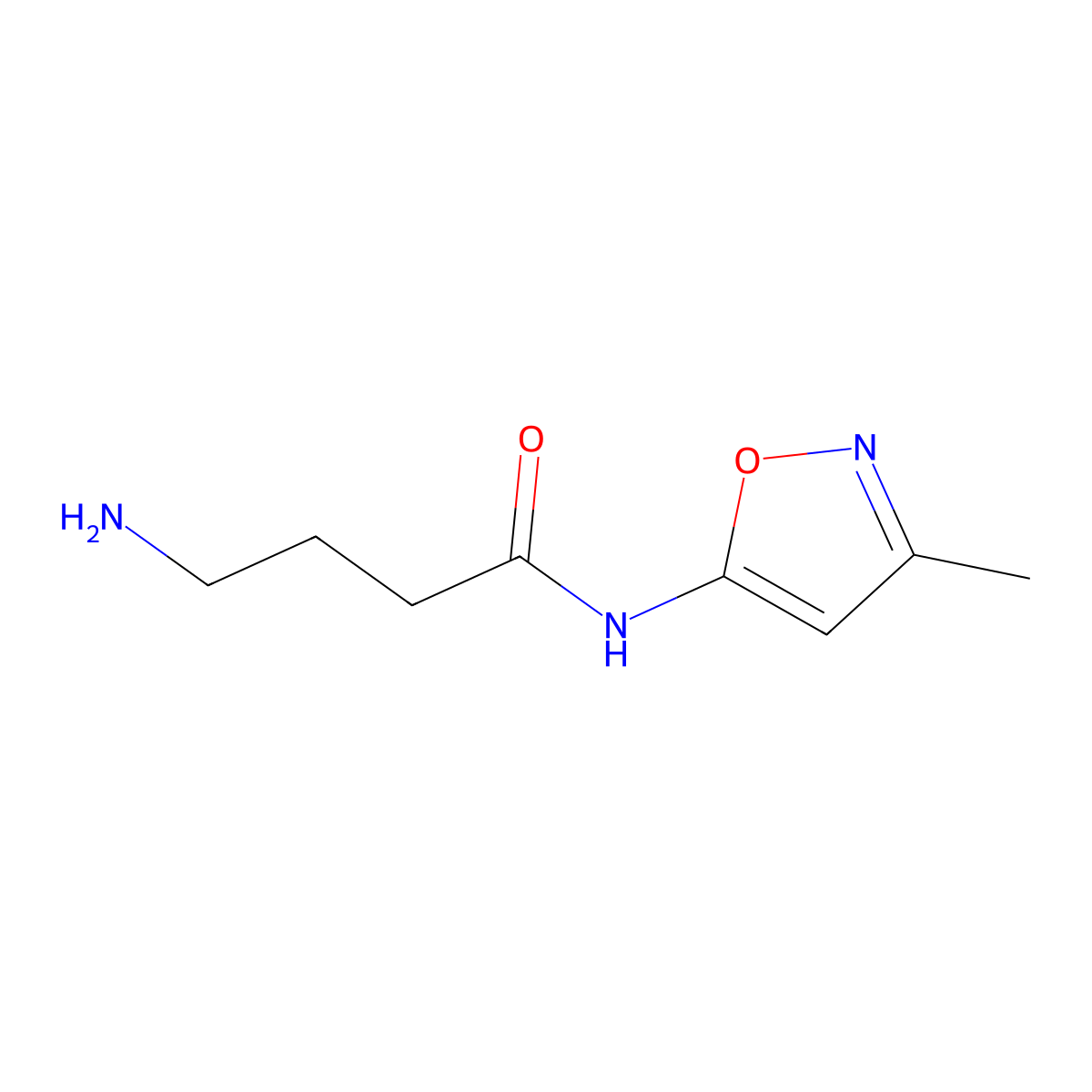 4-amino-N-(3-methyl-1,2-oxazol-5-yl)butanamide molecular structure, CAS 1352490-45-9