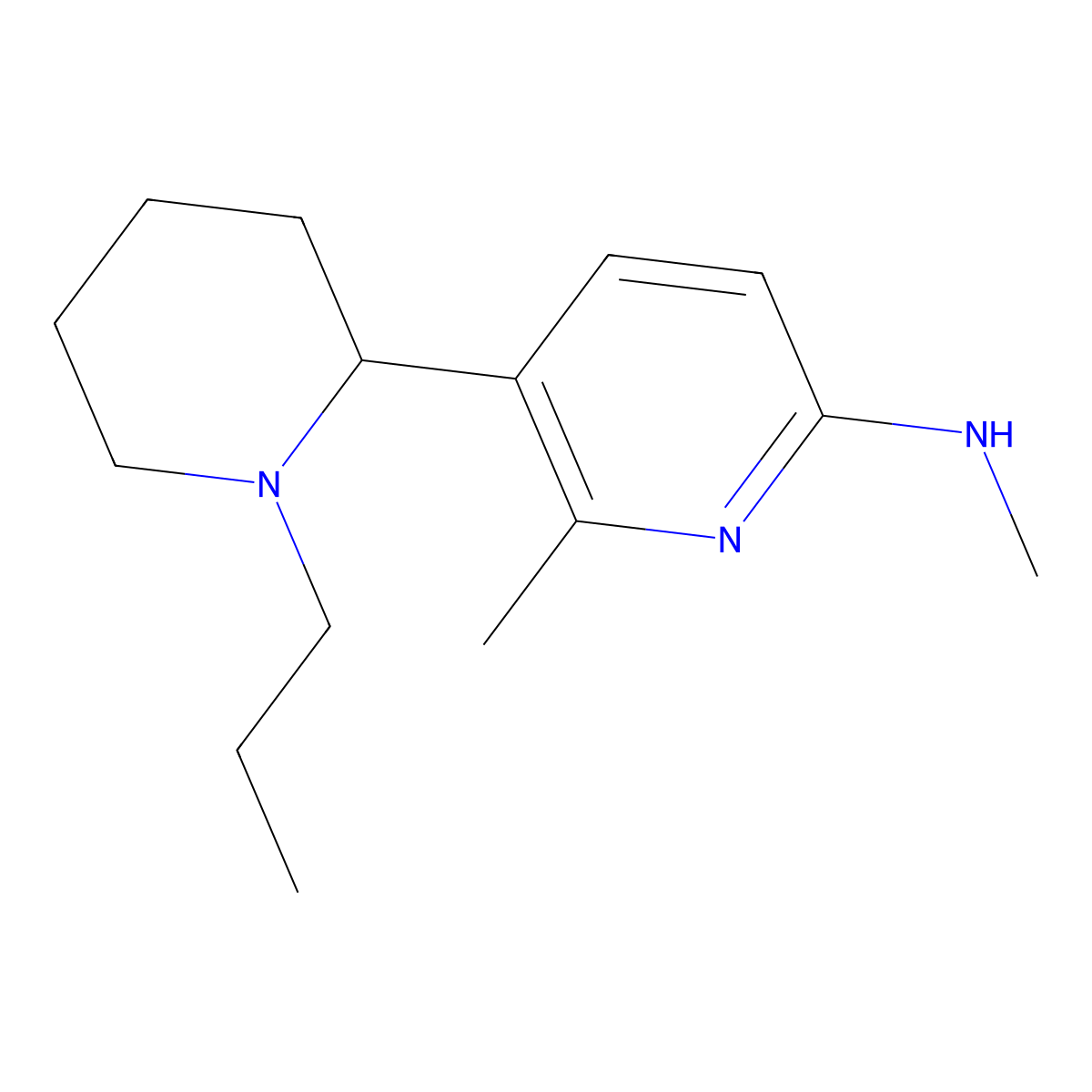 N,6-Dimethyl-5-(1-propylpiperidin-2-yl)pyridin-2-amine molecular structure, CAS 1352490-75-5