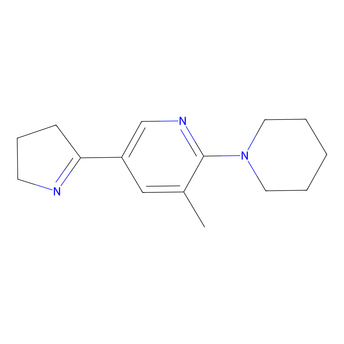 5-(3,4-Dihydro-2H-pyrrol-5-yl)-3-methyl-2-(piperidin-1-yl)pyridine molecular structure, CAS 1352490-78-8
