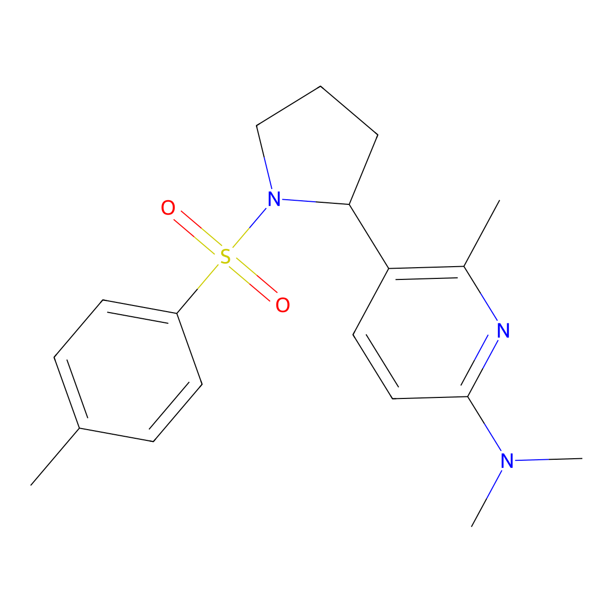 N,N,6-Trimethyl-5-(1-tosylpyrrolidin-2-yl)pyridin-2-amine molecular structure, CAS 1352491-10-1