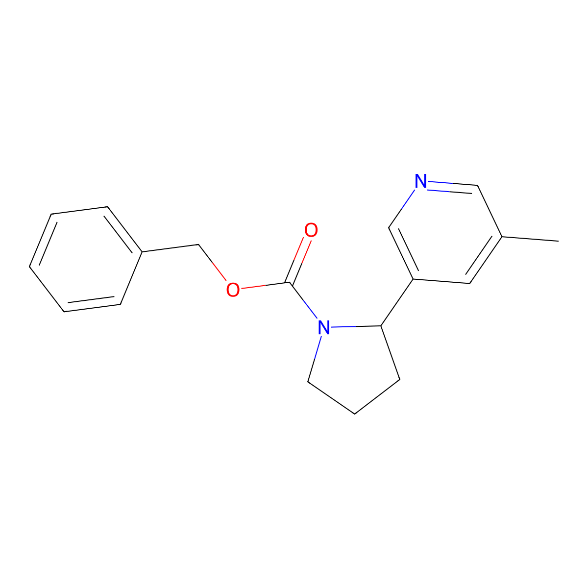 Benzyl 2-(5-methylpyridin-3-yl)pyrrolidine-1-carboxylate molecular structure, CAS 1352491-16-7