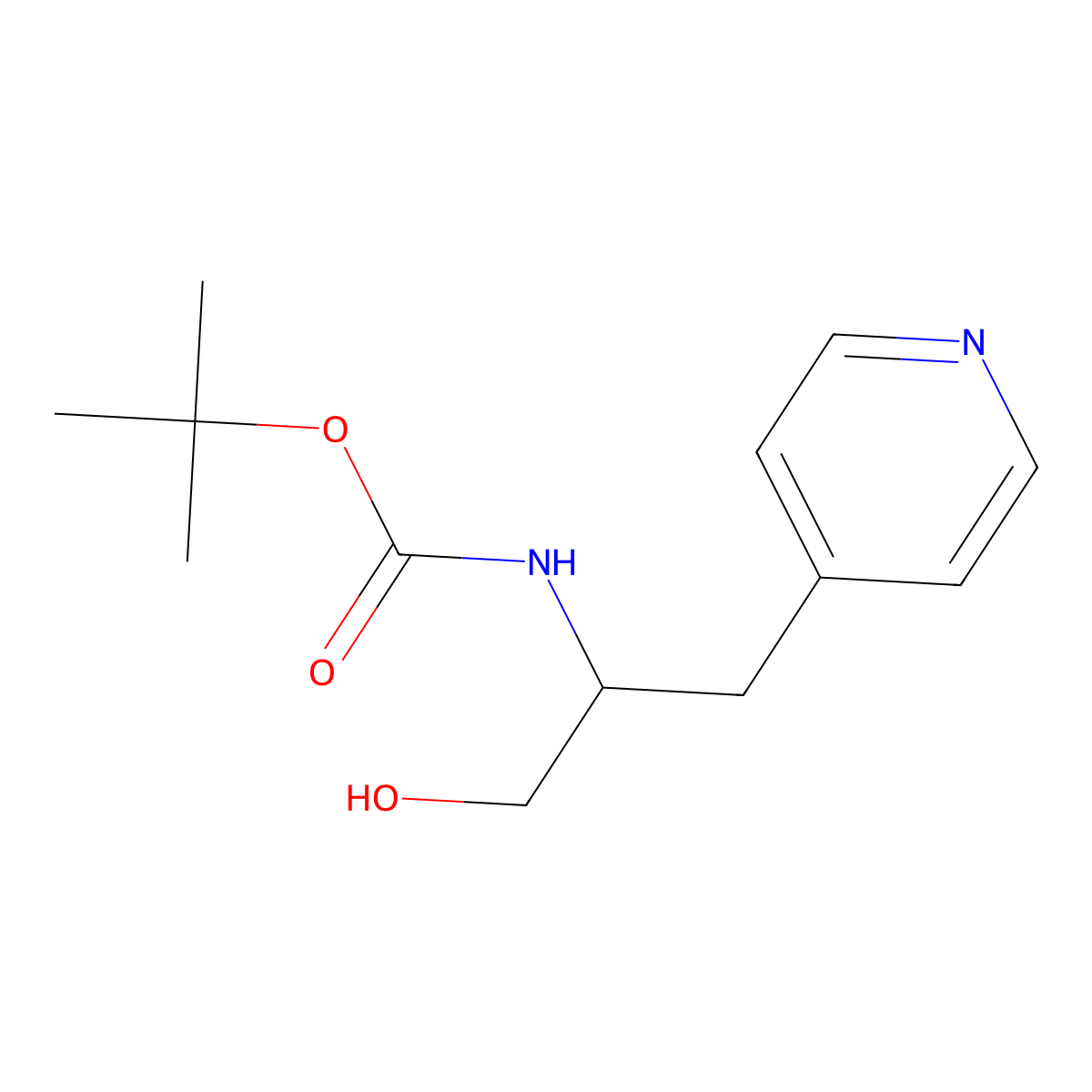 tert-butyl N-[1-hydroxy-3-(pyridin-4-yl)propan-2-yl]carbamate molecular structure, CAS 1352491-43-0