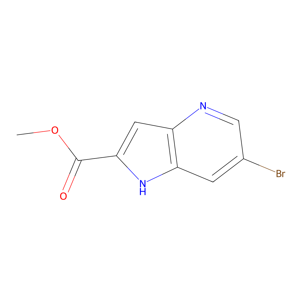methyl 6-bromo-1H-pyrrolo[3,2-b]pyridine-2-carboxylate molecular structure, CAS 1352492-16-0
