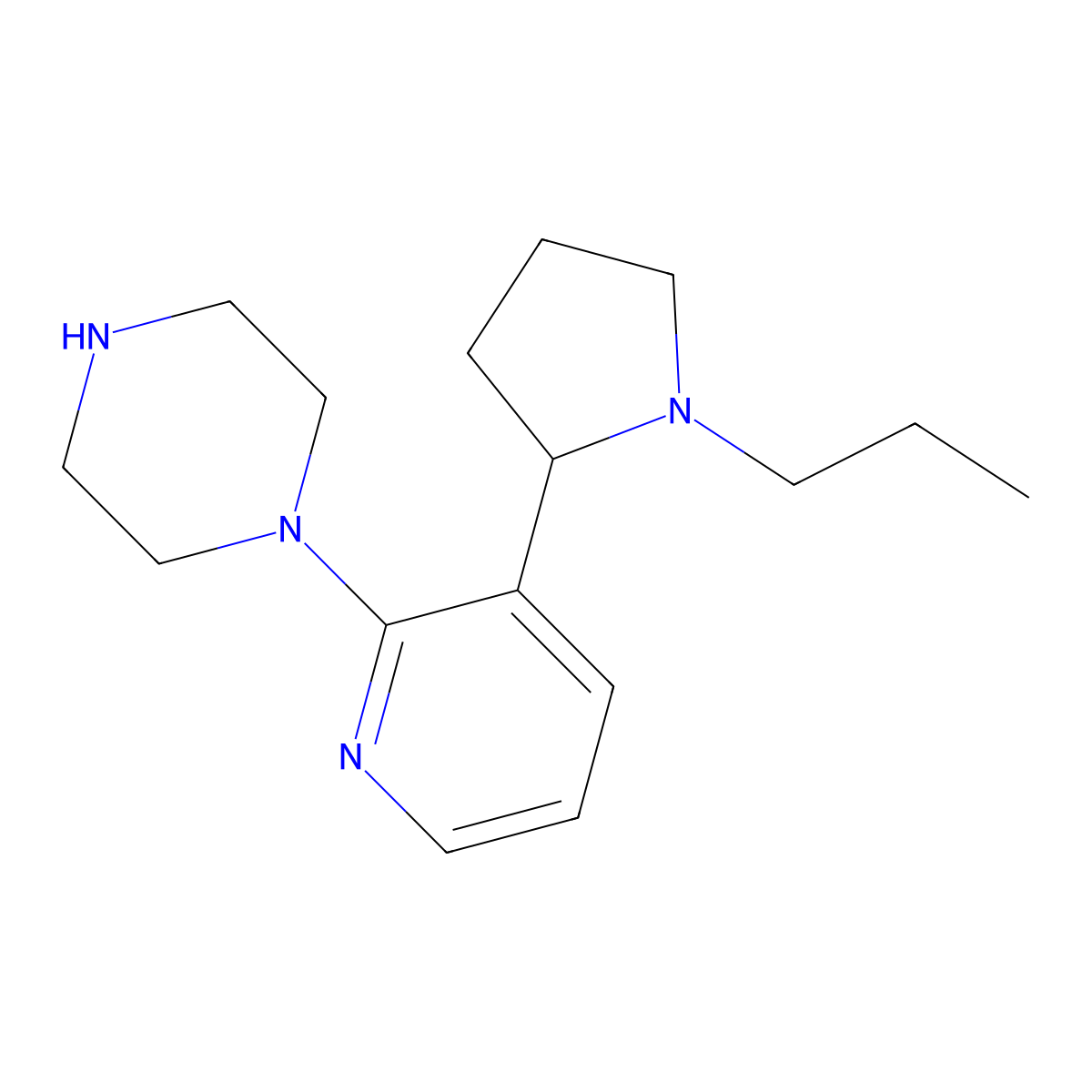 1-(3-(1-Propylpyrrolidin-2-yl)pyridin-2-yl)piperazine molecular structure, CAS 1352492-86-4