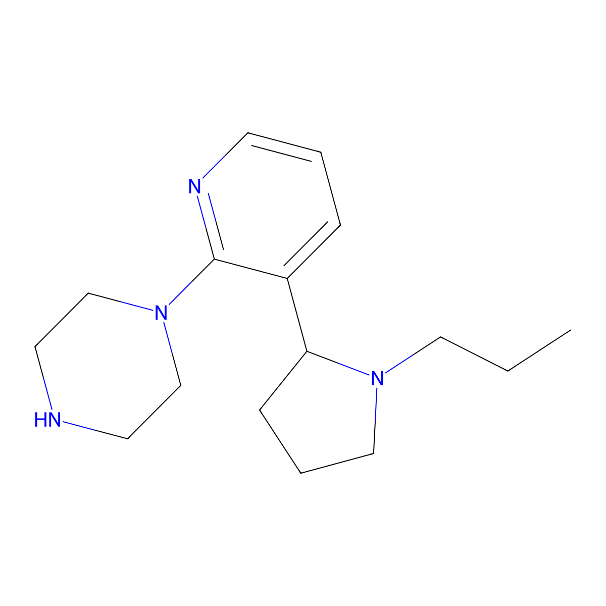 1-(3-(1-Propylpyrrolidin-2-yl)pyridin-2-yl)piperazine molecular structure, CAS 1352492-86-4