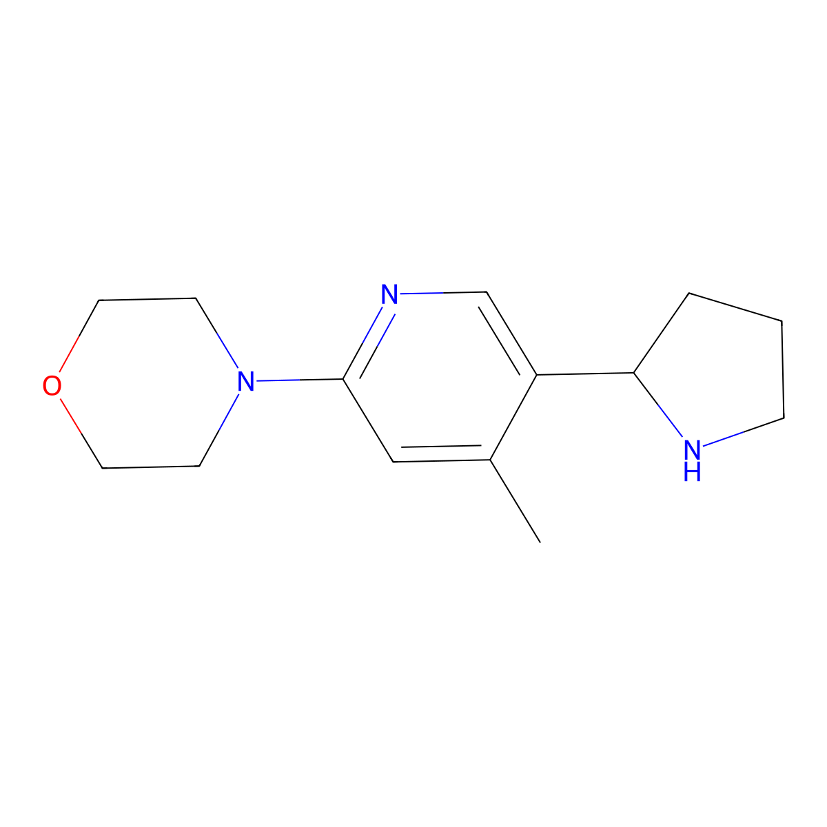 4-(4-Methyl-5-(pyrrolidin-2-yl)pyridin-2-yl)morpholine molecular structure, CAS 1352493-46-9