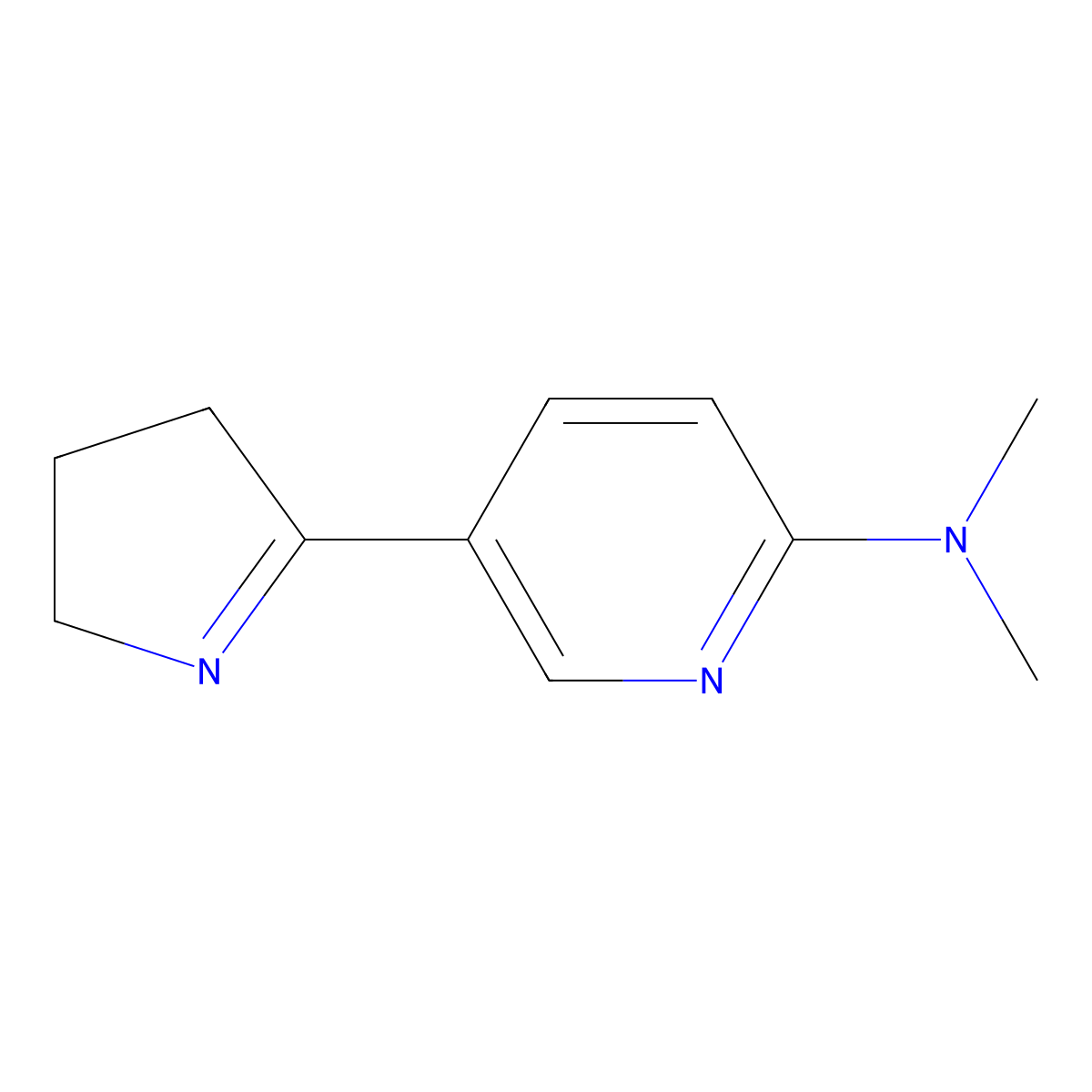 5-(3,4-Dihydro-2H-pyrrol-5-yl)-N,N-dimethylpyridin-2-amine molecular structure, CAS 1352494-92-8