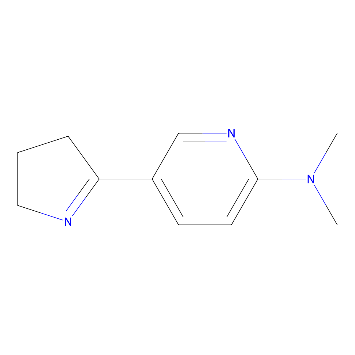5-(3,4-Dihydro-2H-pyrrol-5-yl)-N,N-dimethylpyridin-2-amine molecular structure, CAS 1352494-92-8