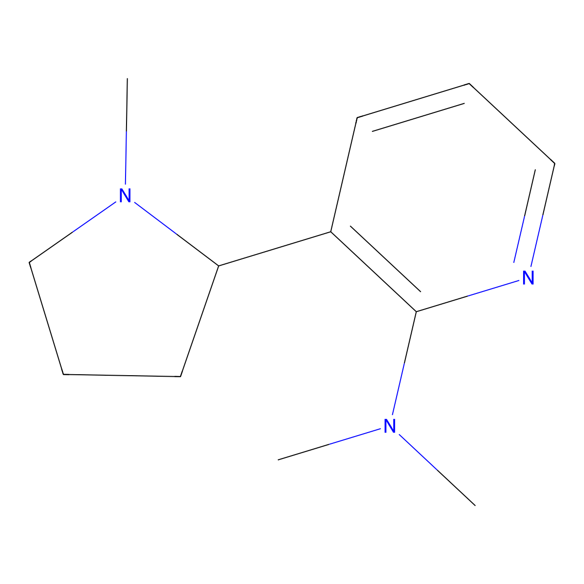 N,N-Dimethyl-3-(1-methylpyrrolidin-2-yl)pyridin-2-amine molecular structure, CAS 1352495-09-0