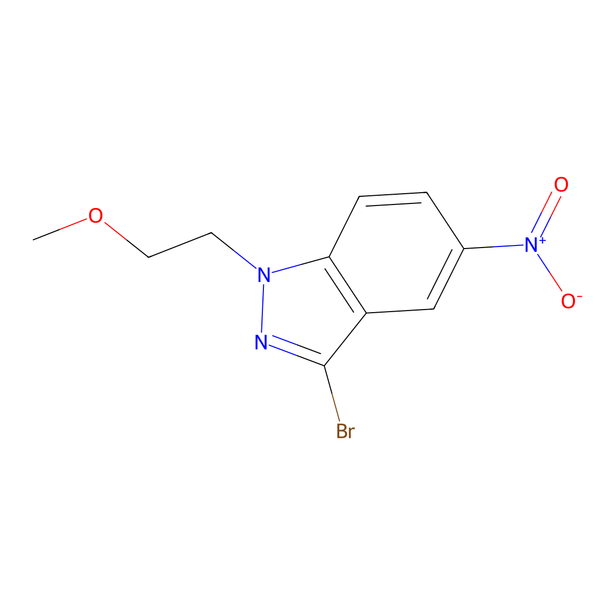 3-Bromo-1-(2-methoxy-ethyl)-5-nitro-1H-indazole molecular structure, CAS 1352495-19-2