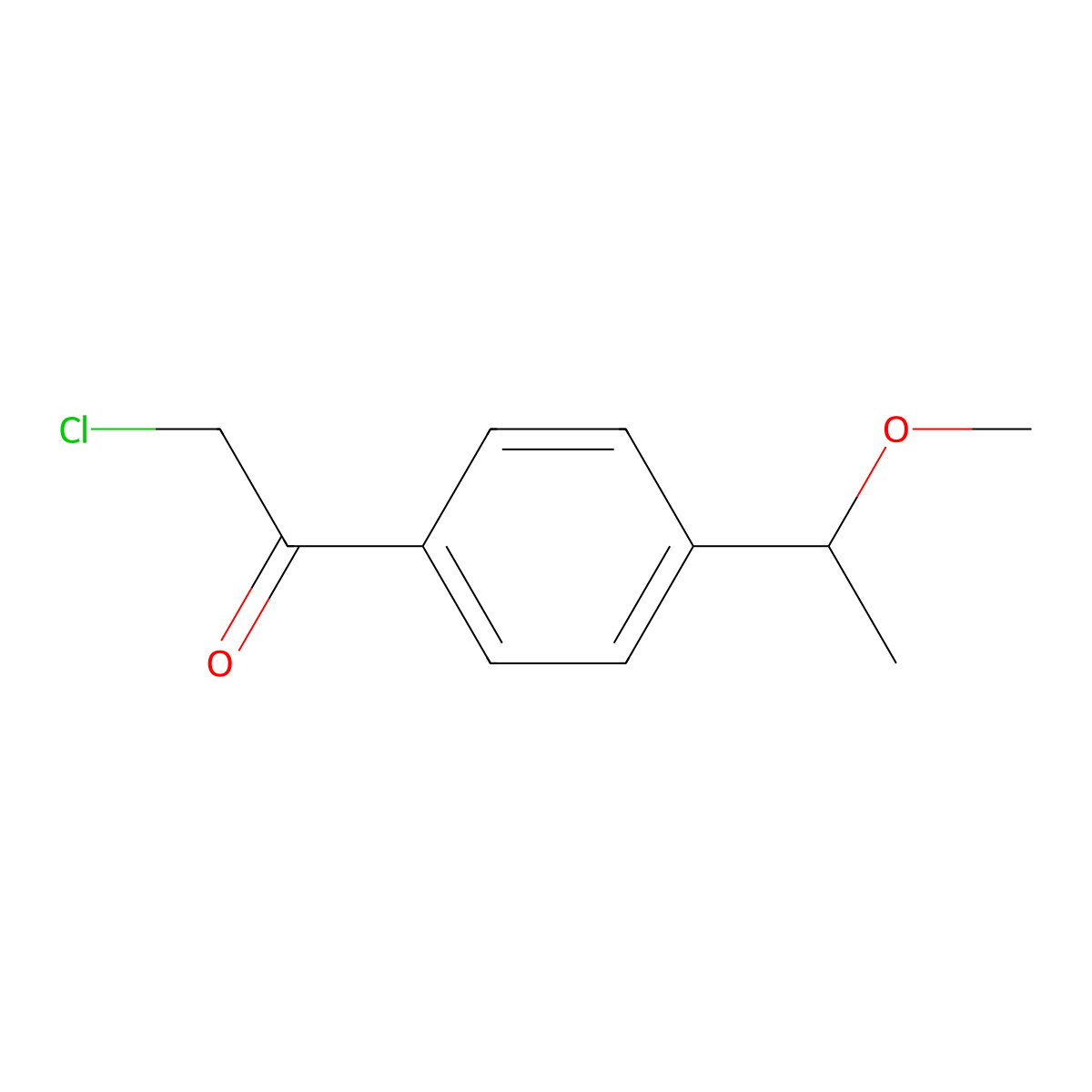 2-Chloro-1-[4-(1-methoxyethyl)phenyl]ethanone molecular structure, CAS 1352495-38-5