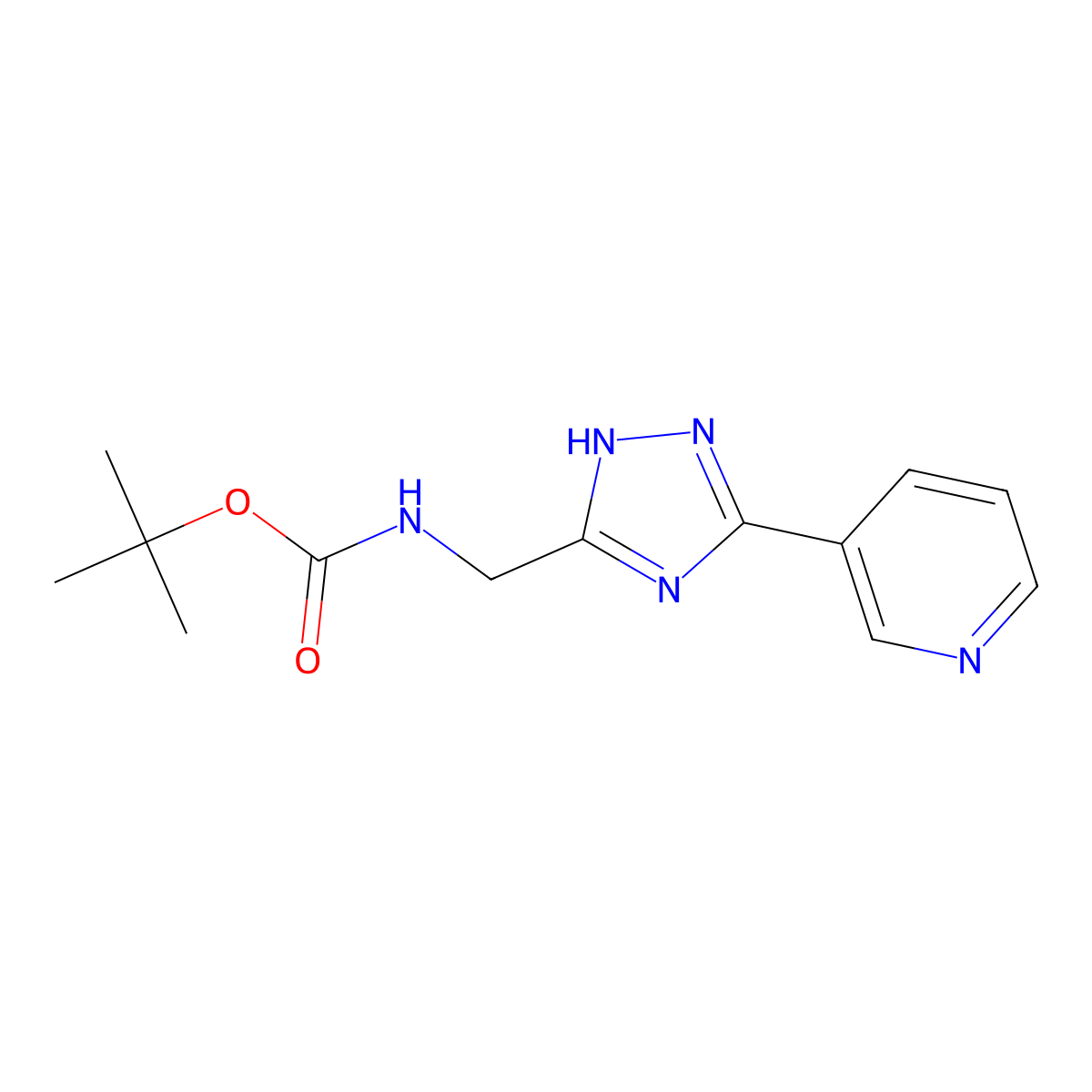 tert-butyl N-{[5-(pyridin-3-yl)-4H-1,2,4-triazol-3-yl]methyl}carbamate molecular structure, CAS 1352496-36-6