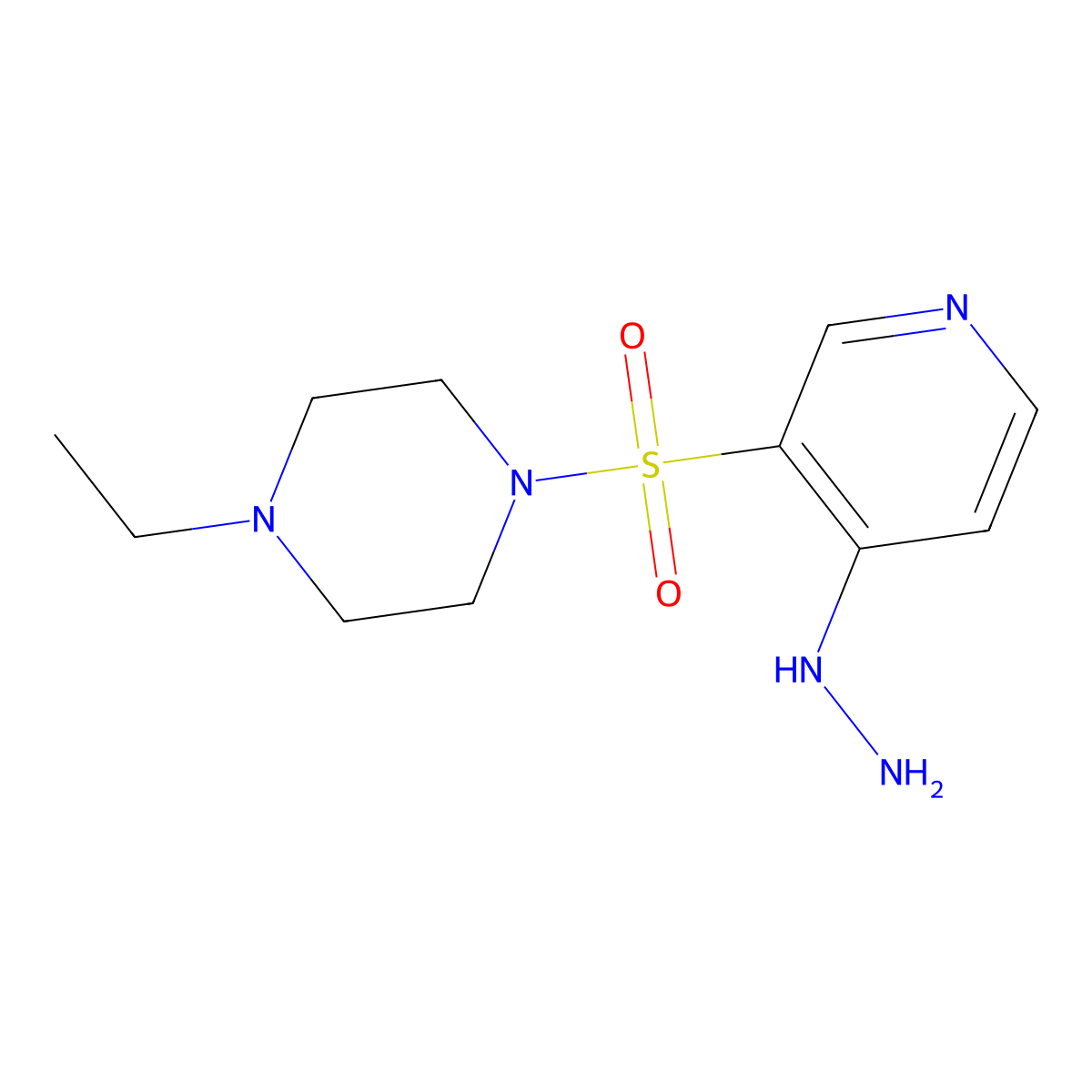 1-Ethyl-4-((4-hydrazinylpyridin-3-yl)sulfonyl)piperazine molecular structure, CAS 1352496-44-6