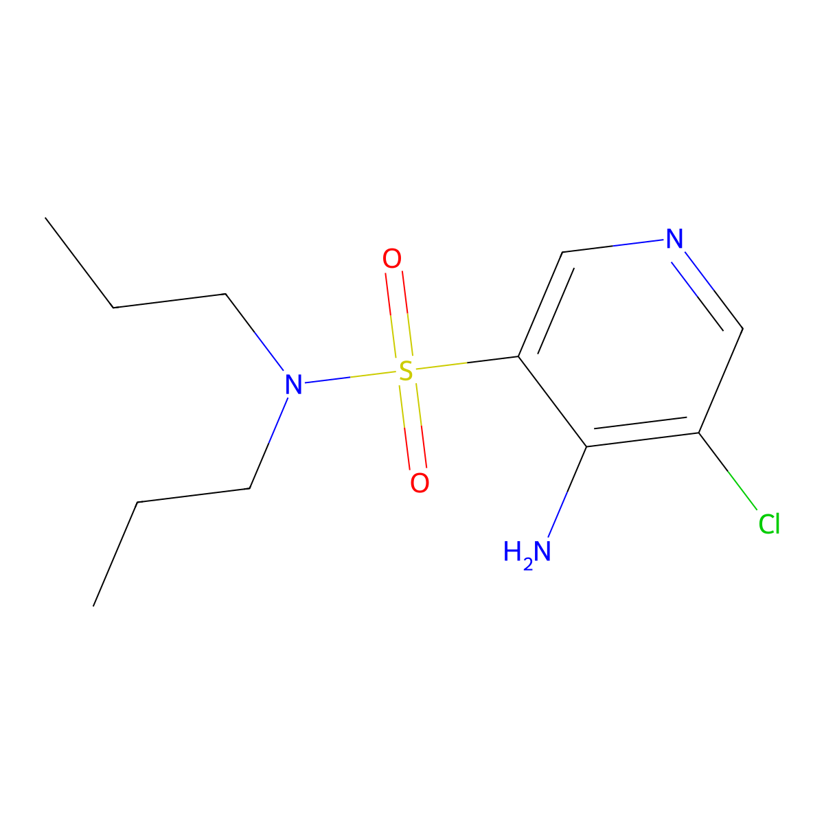 4-Amino-5-chloro-N,N-dipropylpyridine-3-sulfonamide molecular structure, CAS 1352497-11-0