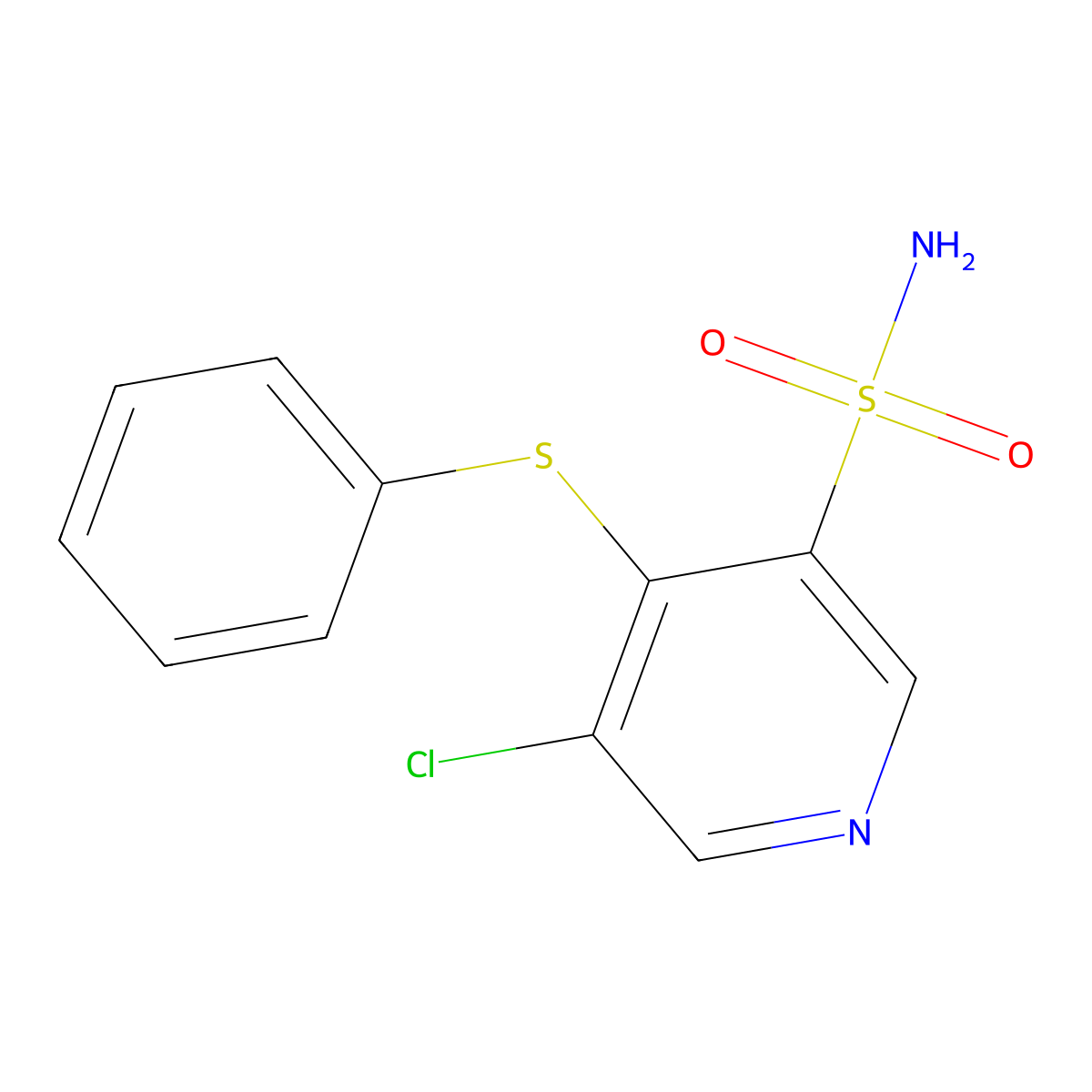 5-Chloro-4-(phenylthio)pyridine-3-sulfonamide molecular structure, CAS 1352497-23-4