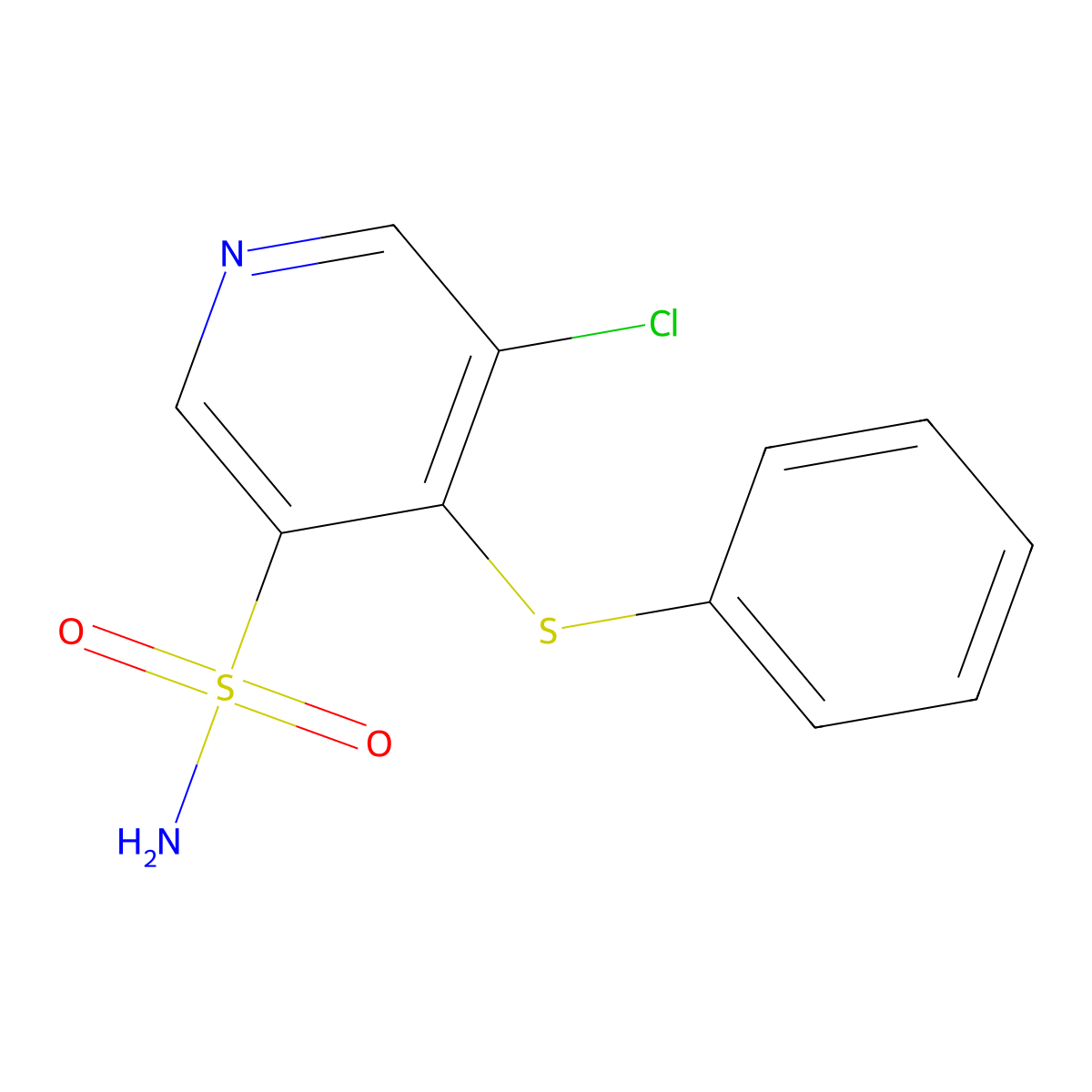 5-Chloro-4-(phenylthio)pyridine-3-sulfonamide molecular structure, CAS 1352497-23-4