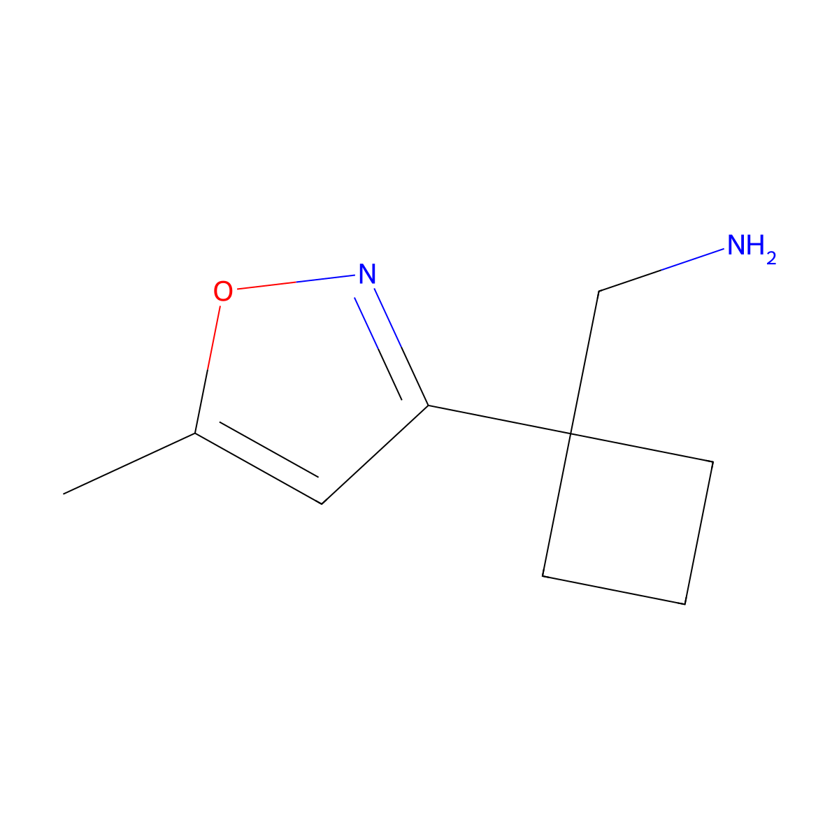 (1-(5-Methylisoxazol-3-yl)cyclobutyl)methanamine molecular structure, CAS 1352497-66-5