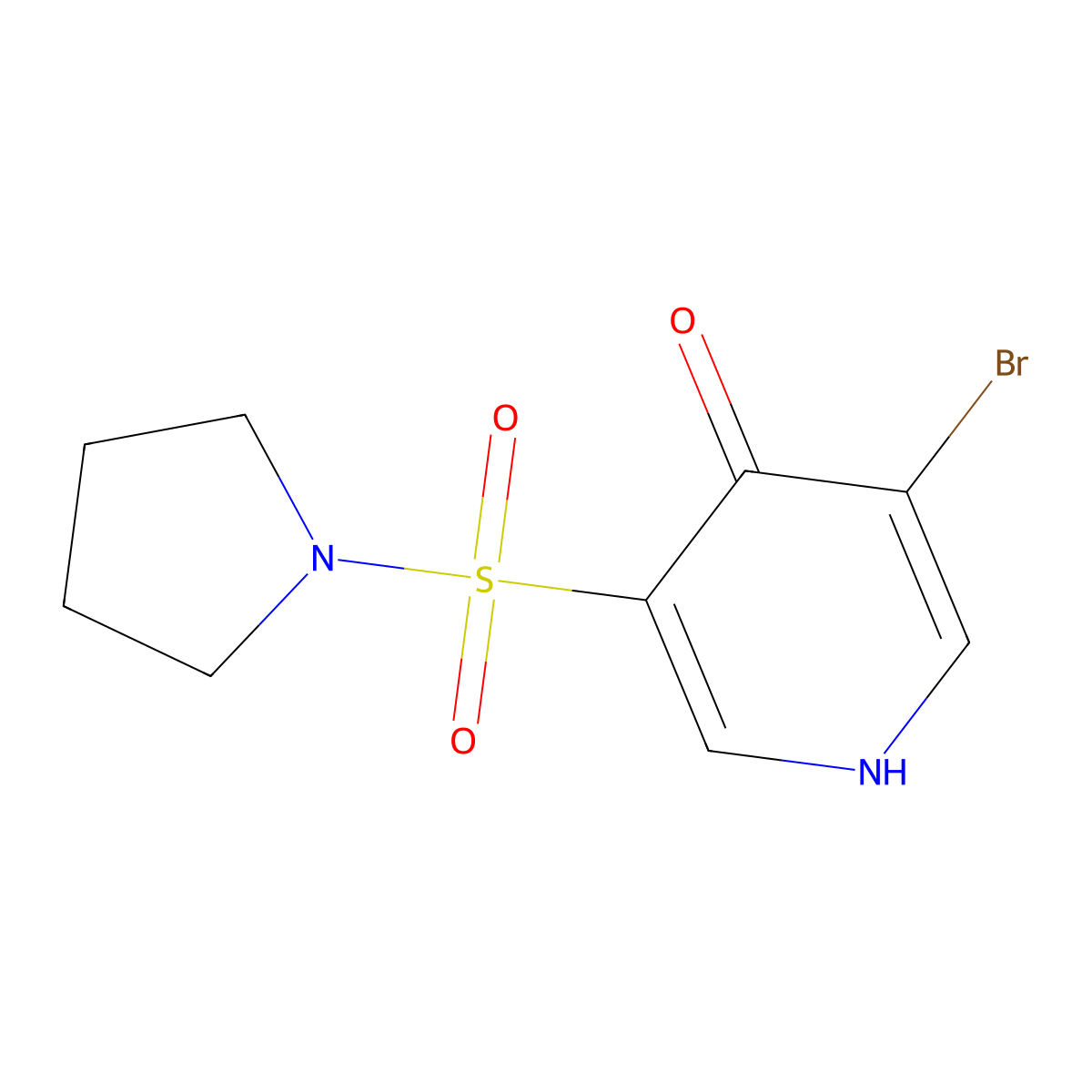 3-Bromo-5-(pyrrolidin-1-ylsulfonyl)pyridin-4-ol molecular structure, CAS 1352497-87-0