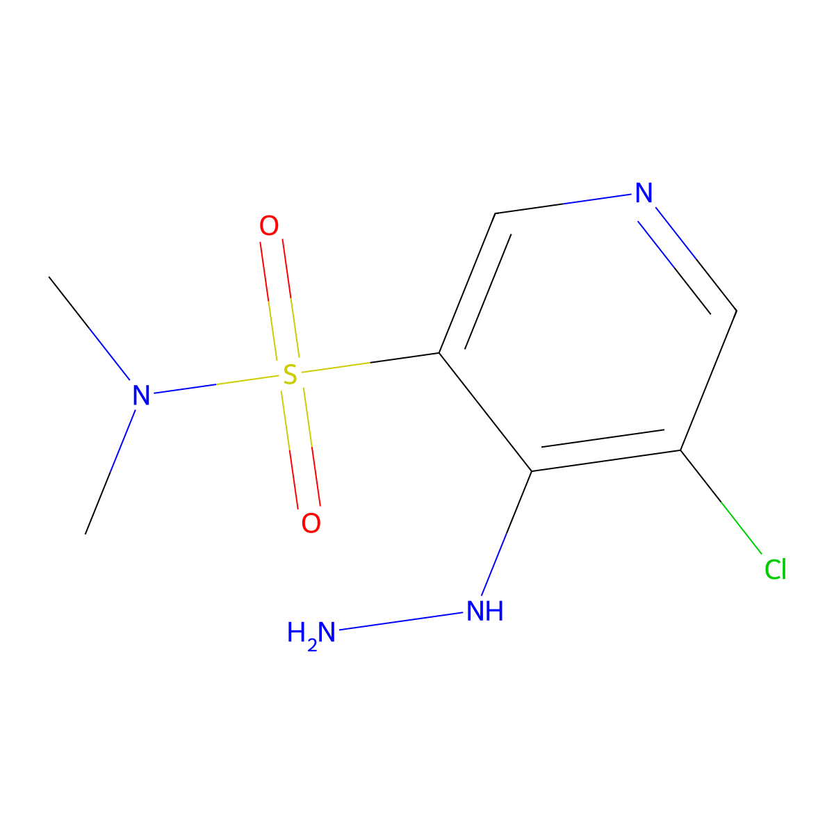 5-Chloro-4-hydrazinyl-N,N-dimethylpyridine-3-sulfonamide molecular structure, CAS 1352498-60-2
