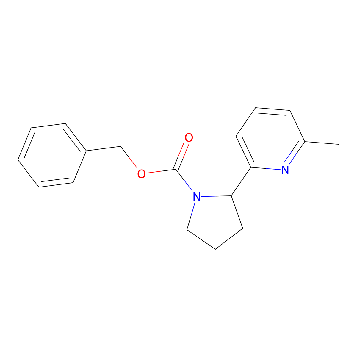 Benzyl 2-(6-methylpyridin-2-yl)pyrrolidine-1-carboxylate molecular structure, CAS 1352499-04-7