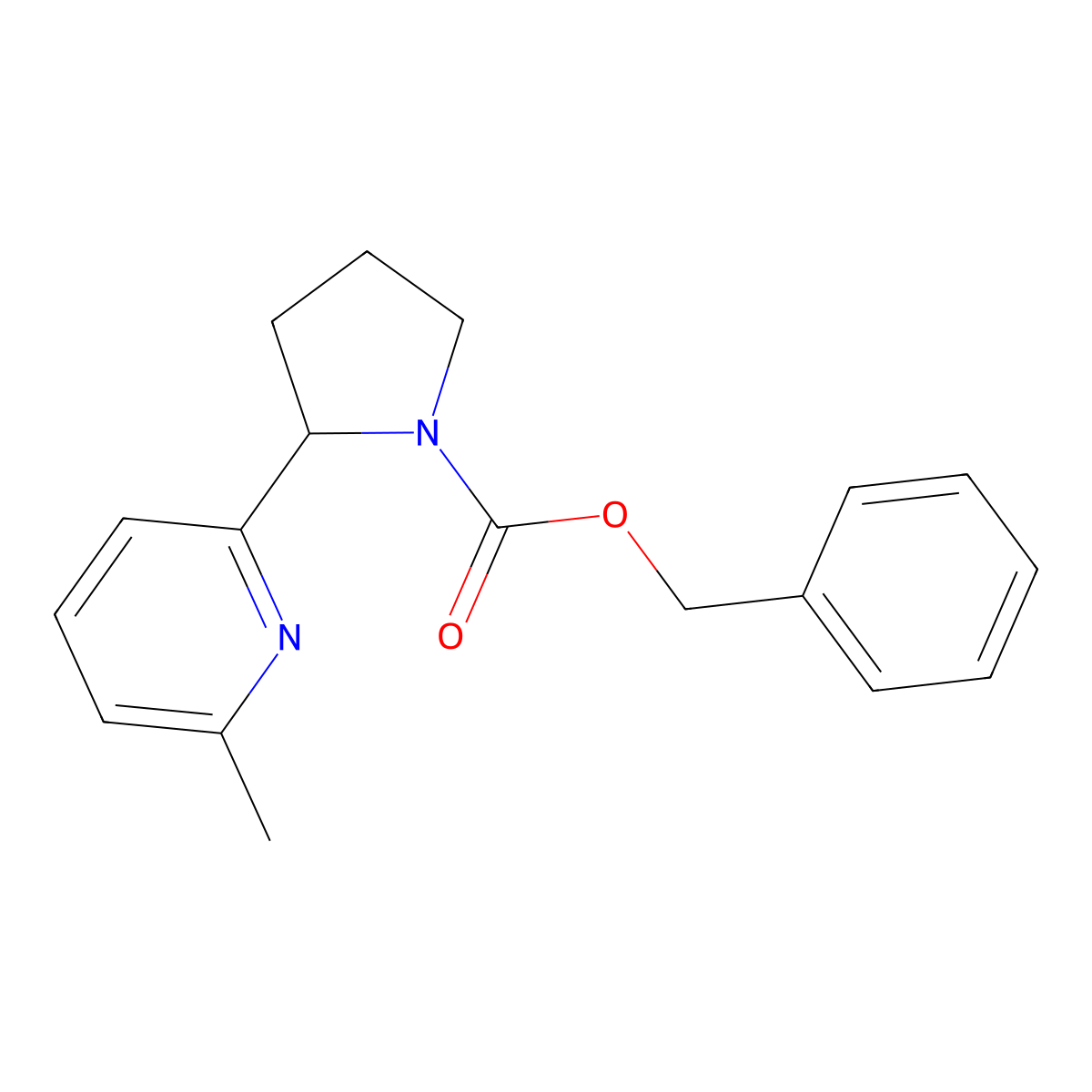 Benzyl 2-(6-methylpyridin-2-yl)pyrrolidine-1-carboxylate molecular structure, CAS 1352499-04-7