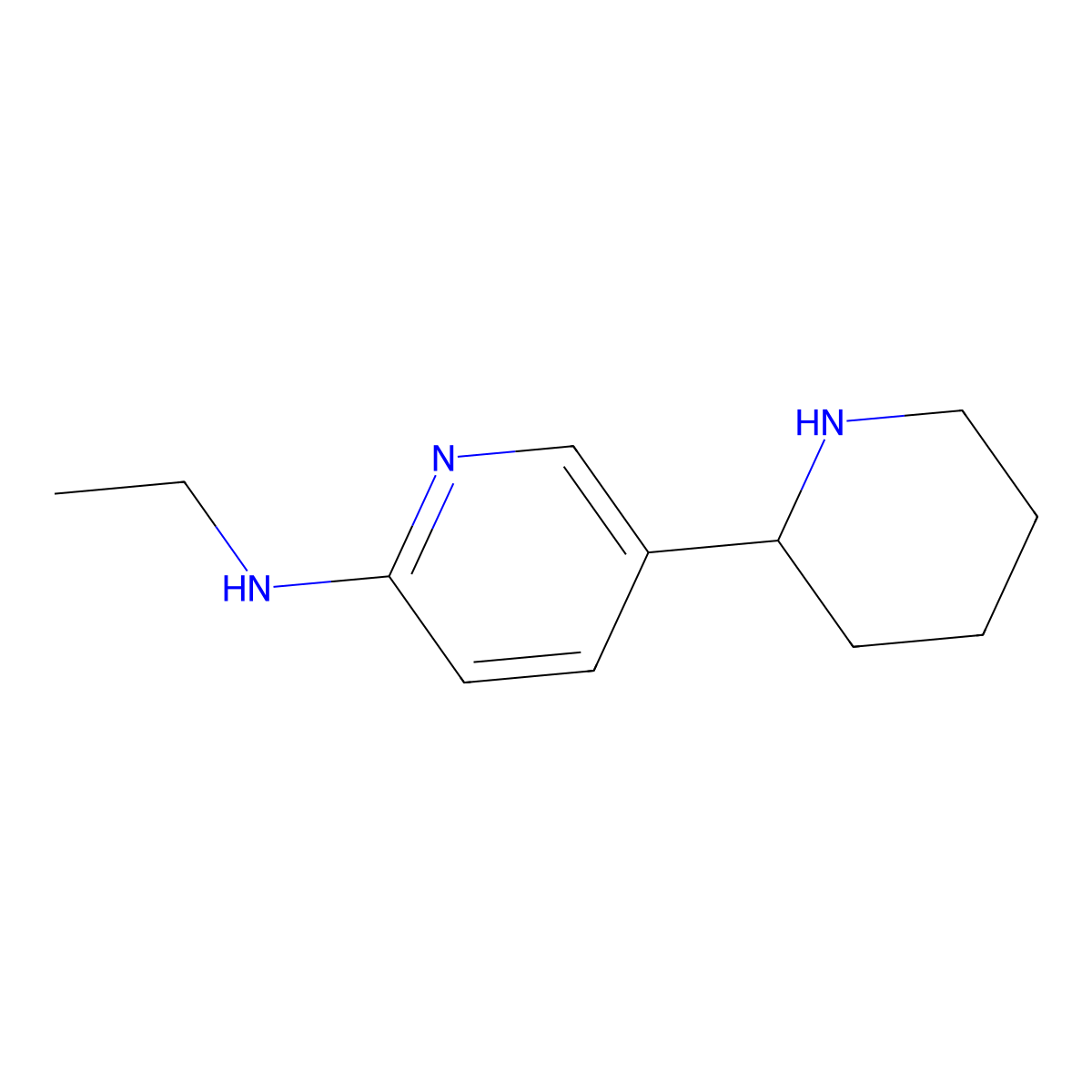 N-Ethyl-5-(piperidin-2-yl)pyridin-2-amine molecular structure, CAS 1352499-23-0