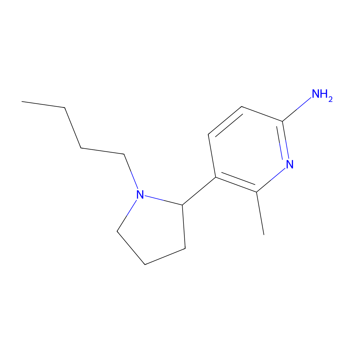 5-(1-Butylpyrrolidin-2-yl)-6-methylpyridin-2-amine molecular structure, CAS 1352499-54-7
